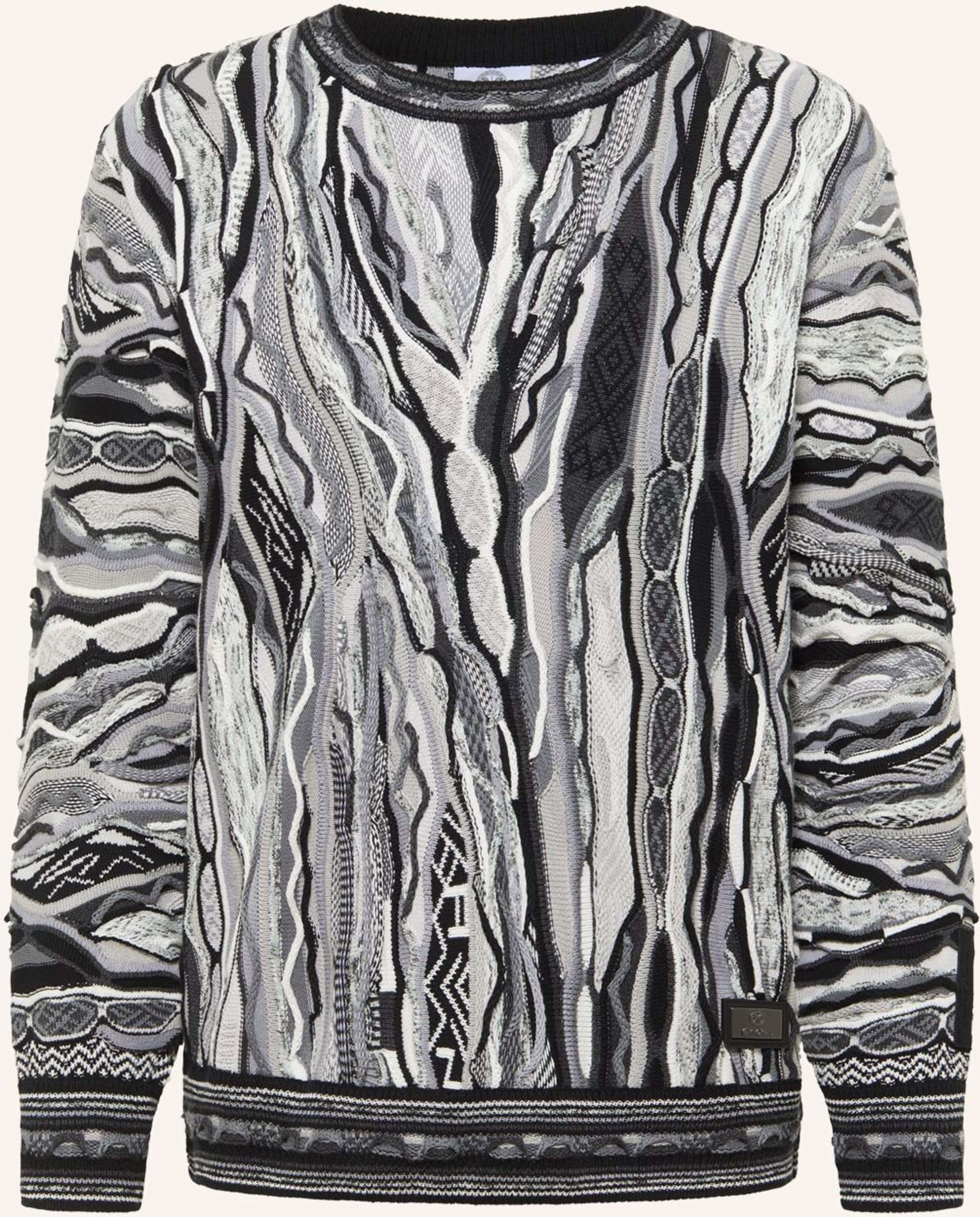 Carlo Colucci Jacquard Strickpullover Fanti schwarz