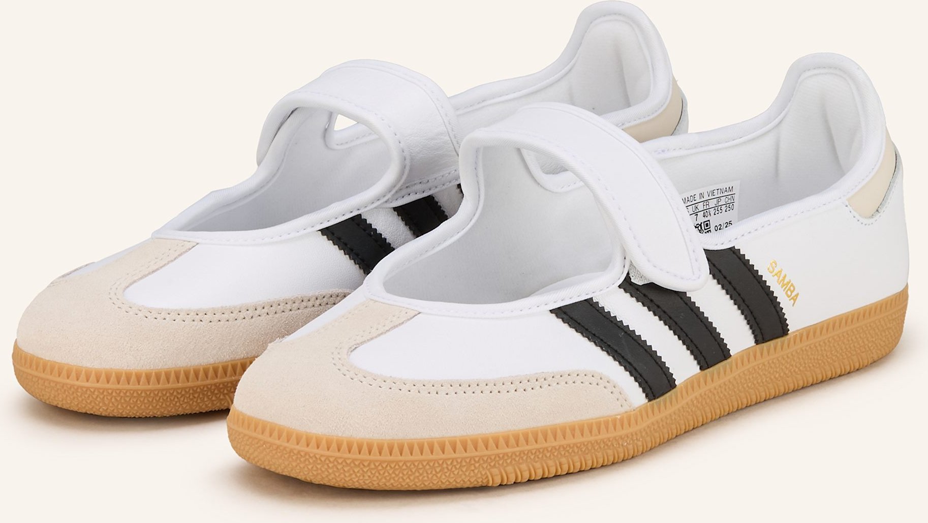 Adidas Originals Mary-Jane-Ballerinas Samba Og weiss