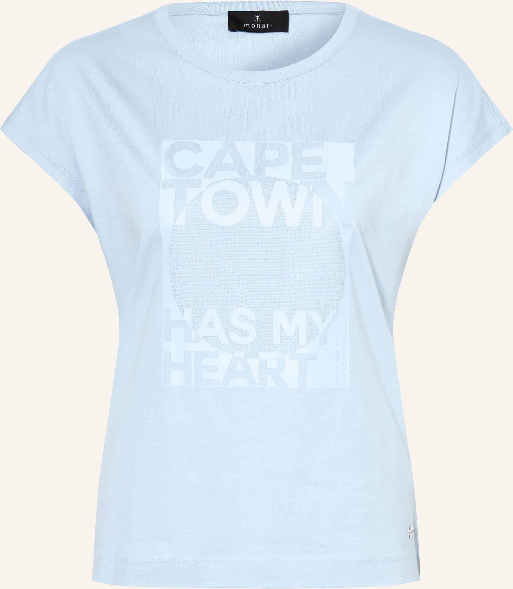 Monari T-Shirt Mit Schmucksteinen blau
