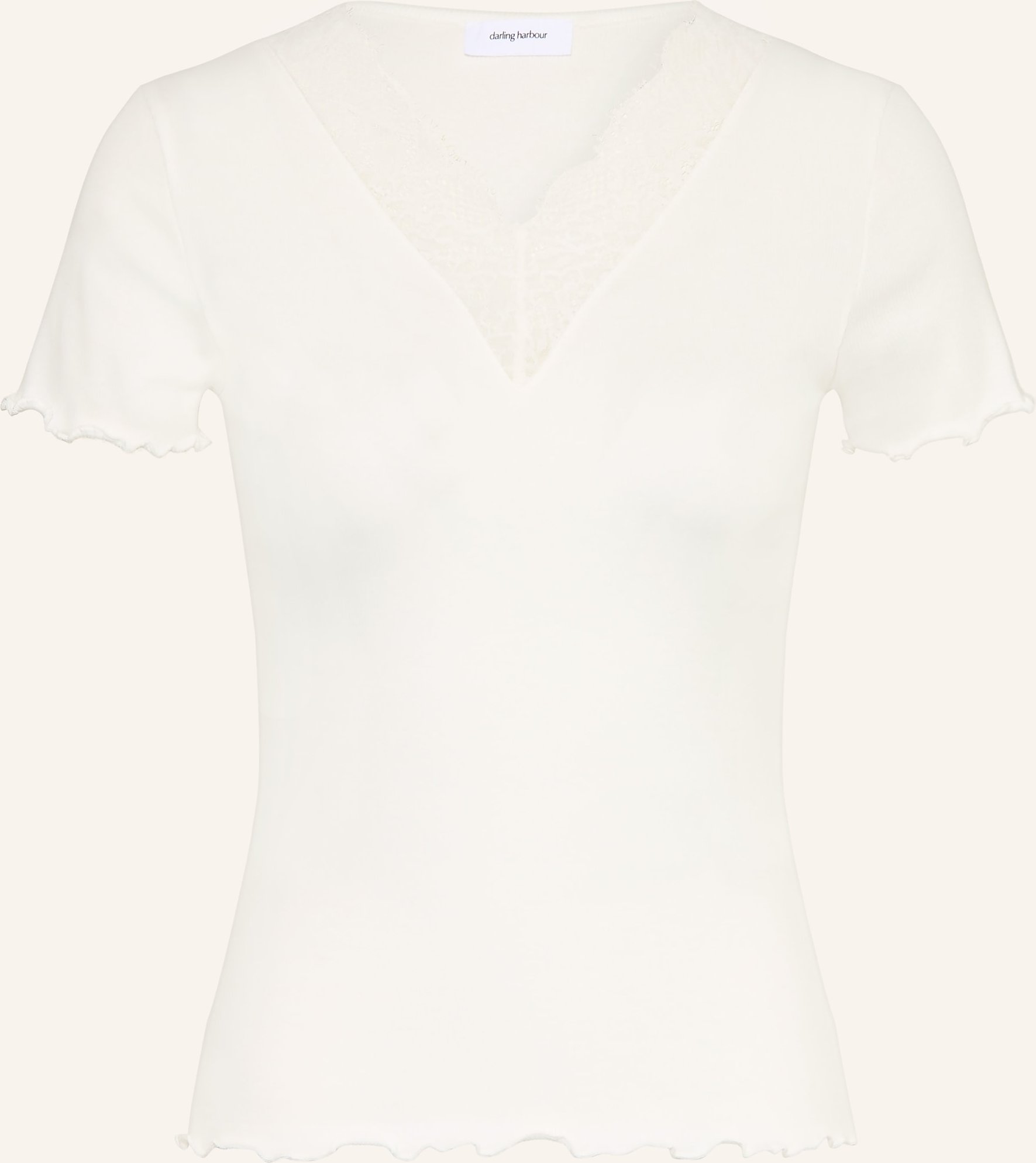Darling Harbour T-Shirt Mit Spitze weiss