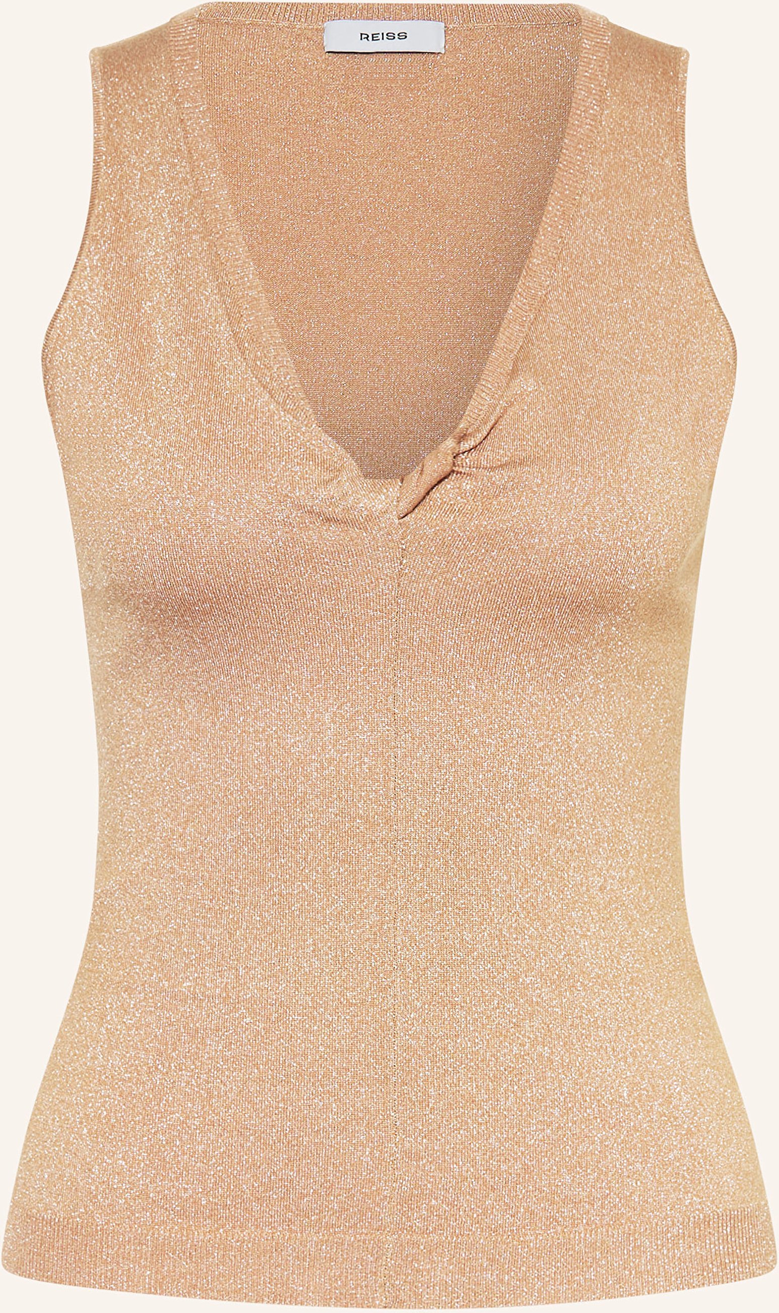 Thumbnail - Reiss Top Sia Mit Glitzergarn gold