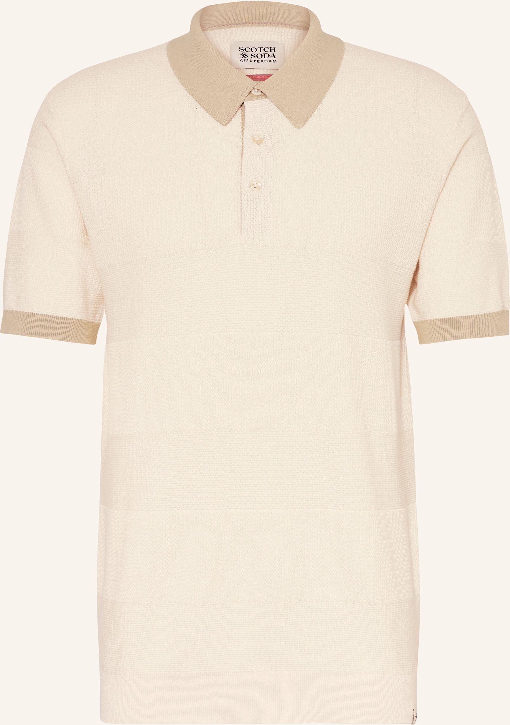 Thumbnail - Scotch & Soda Strick-Poloshirt Regular Fit beige