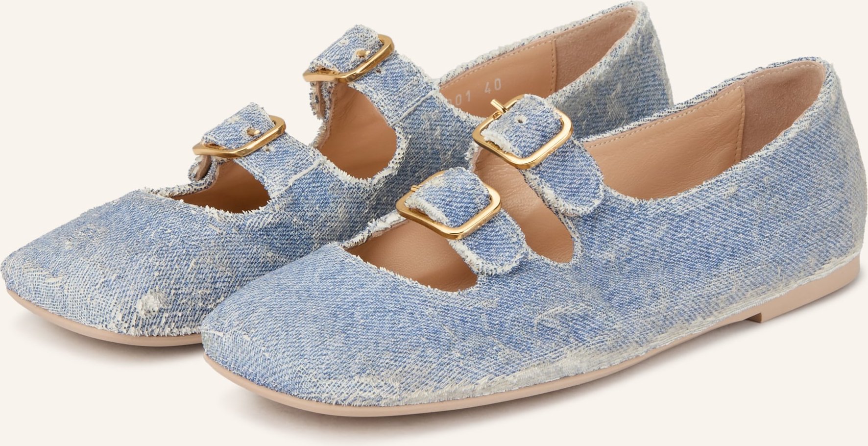 Agl Mary-Jane-Ballerinas Ceramic blau