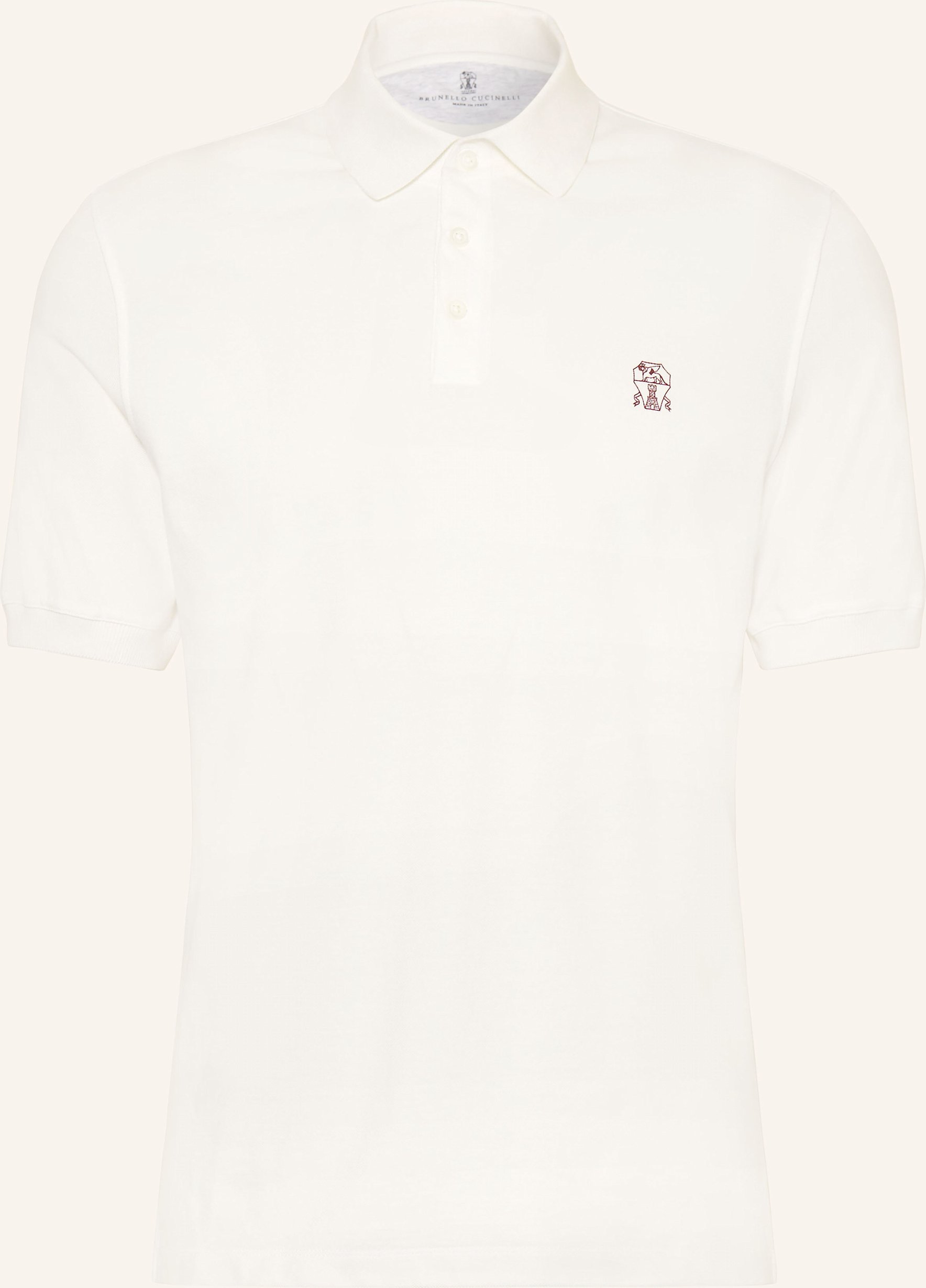 Thumbnail - Brunello Cucinelli Piqué-Poloshirt weiss