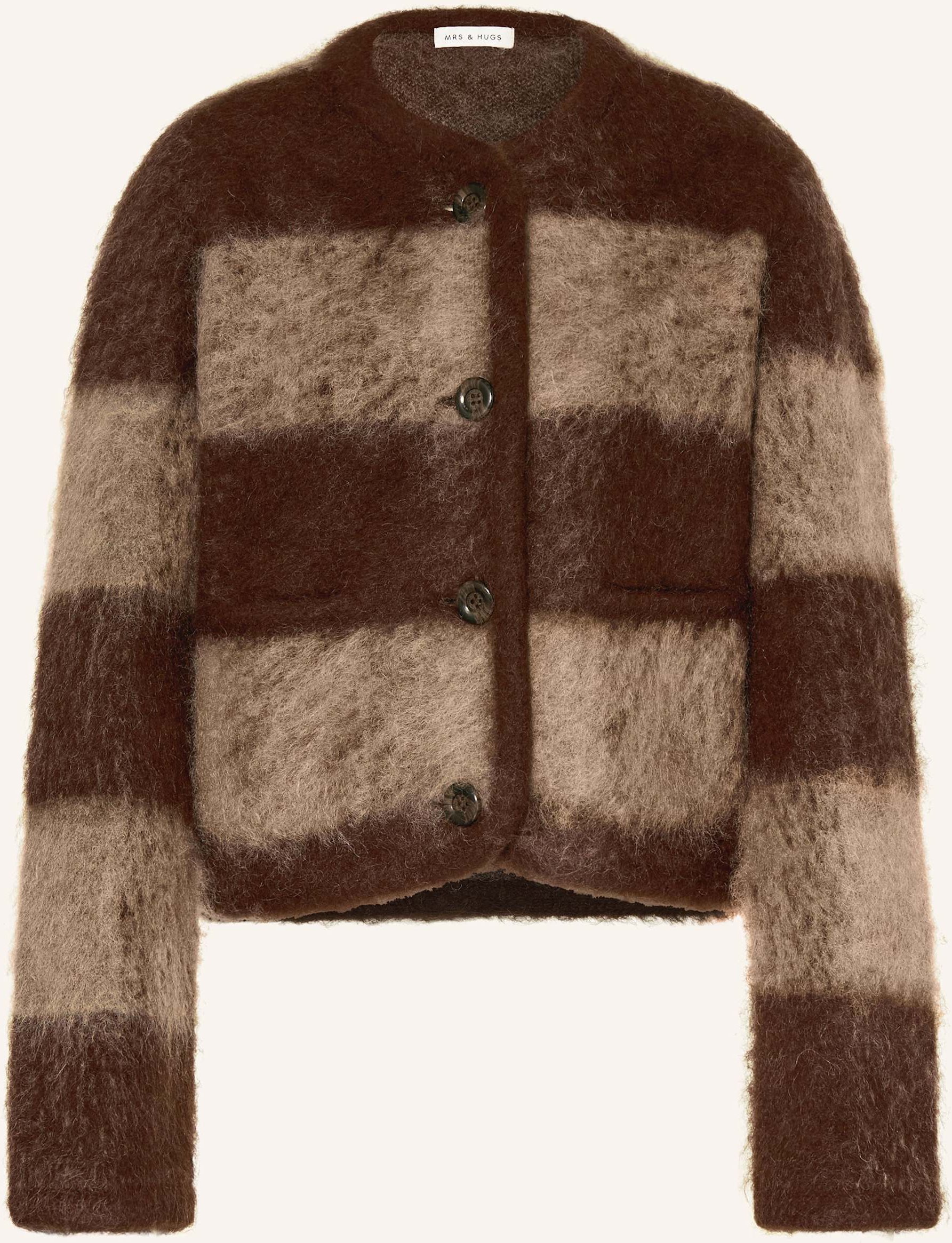 Mrs & Hugs Strickjacke Mit Mohair braun