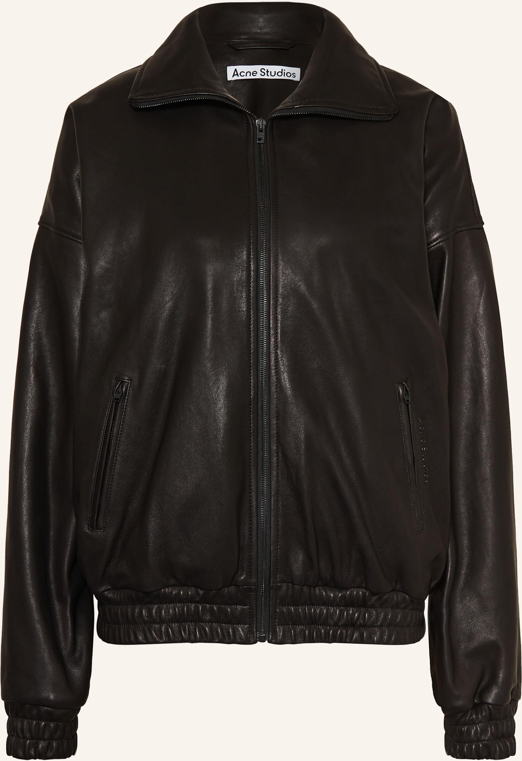 Thumbnail - Acne Studios Lederjacke schwarz