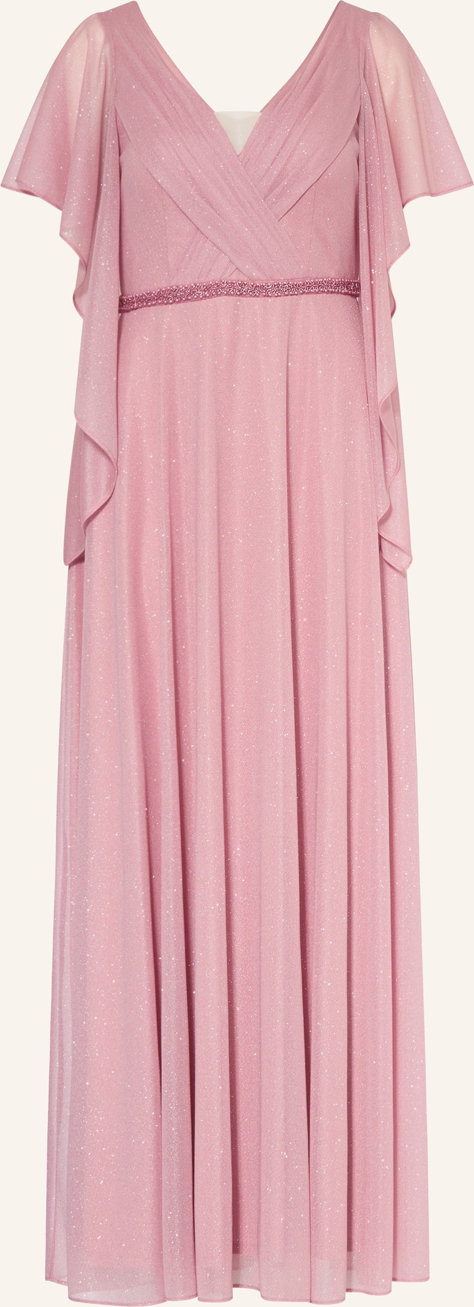 Vera Mont Abendkleid Mit Volants Und Schmucksteinen rosa