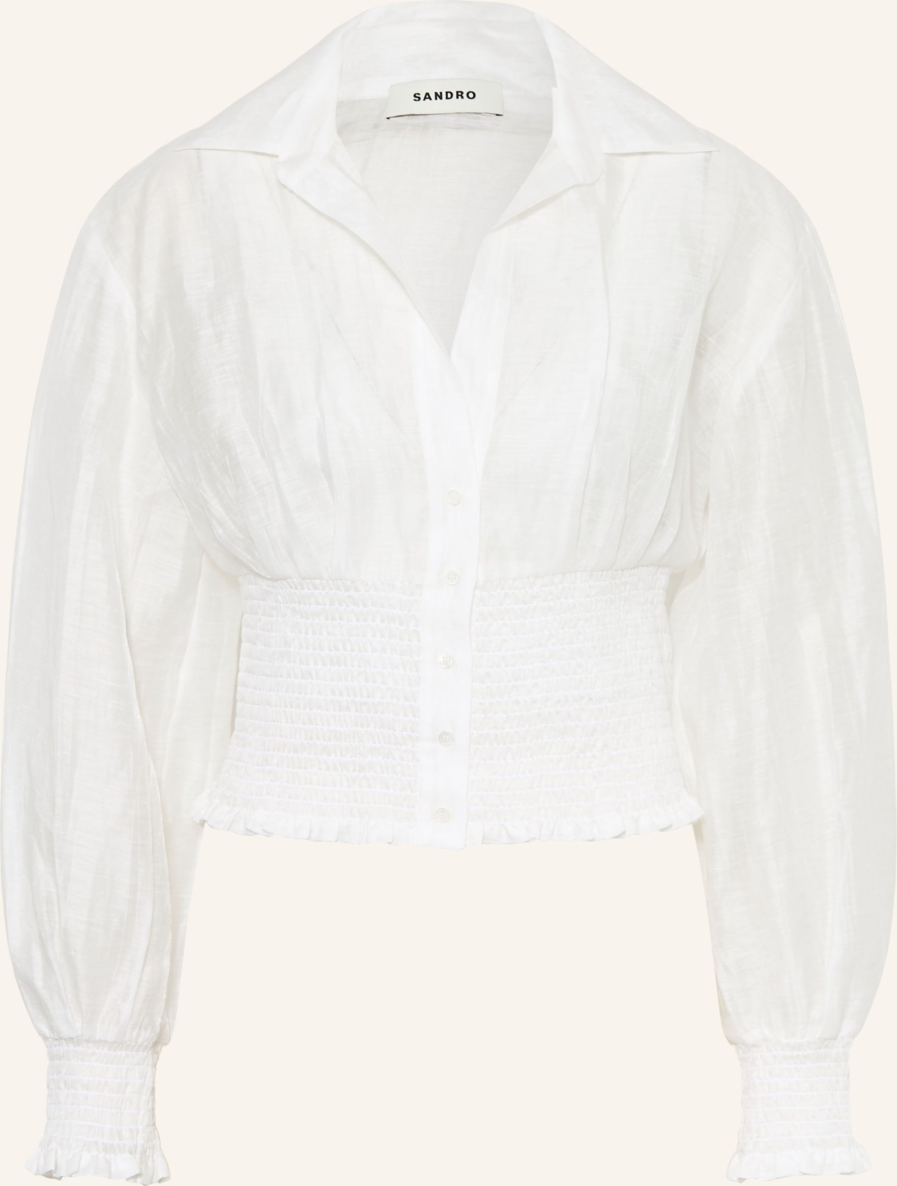 Sandro Hemdbluse Aus Leinen weiss