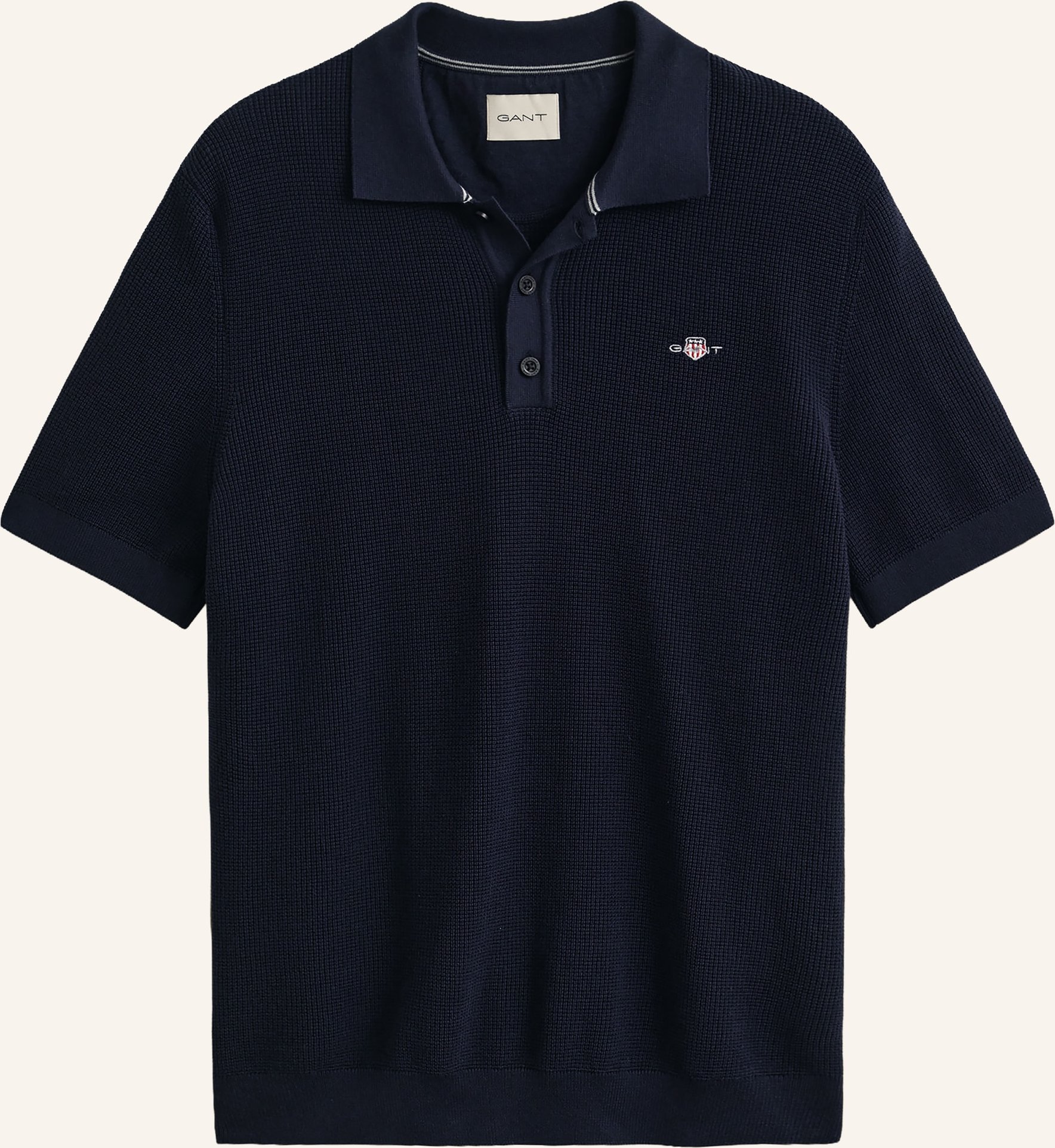 Thumbnail - Gant Strick-Poloshirt blau