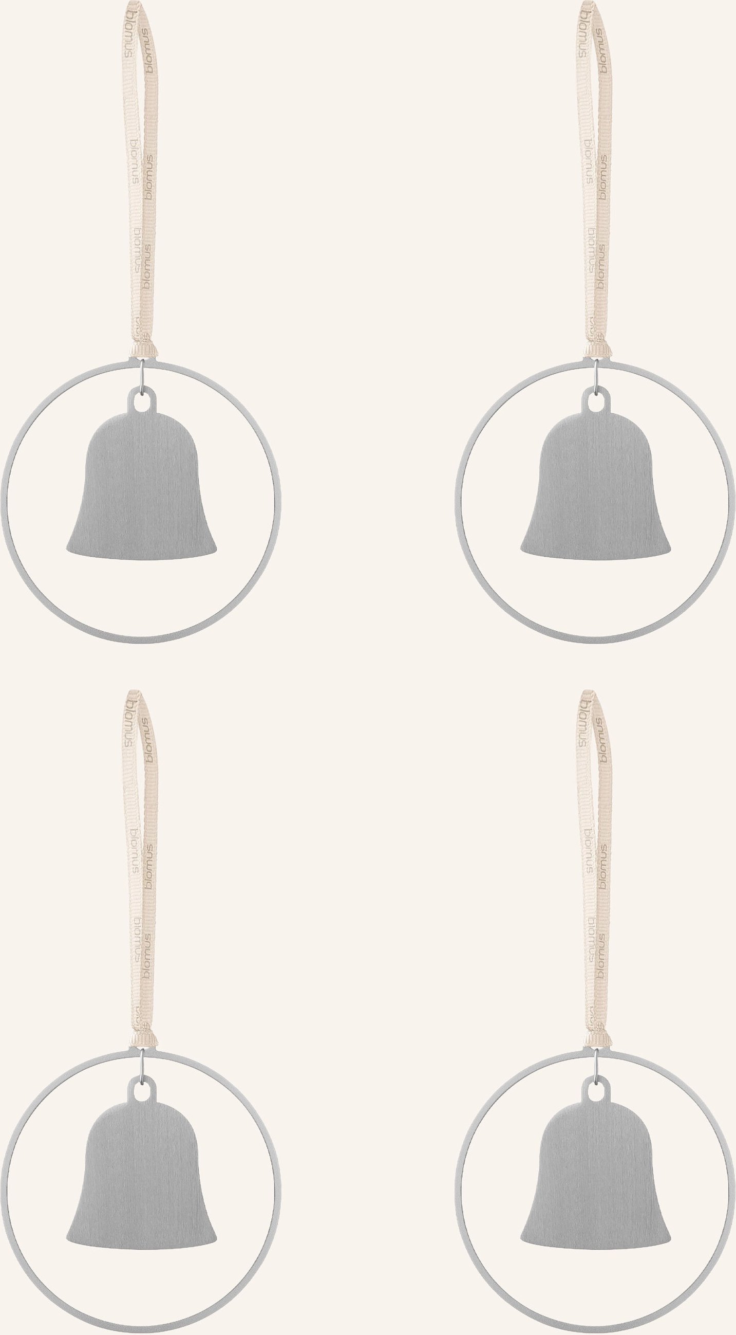 Blomus 4er-Set Dekoanhänger Kitai silber
