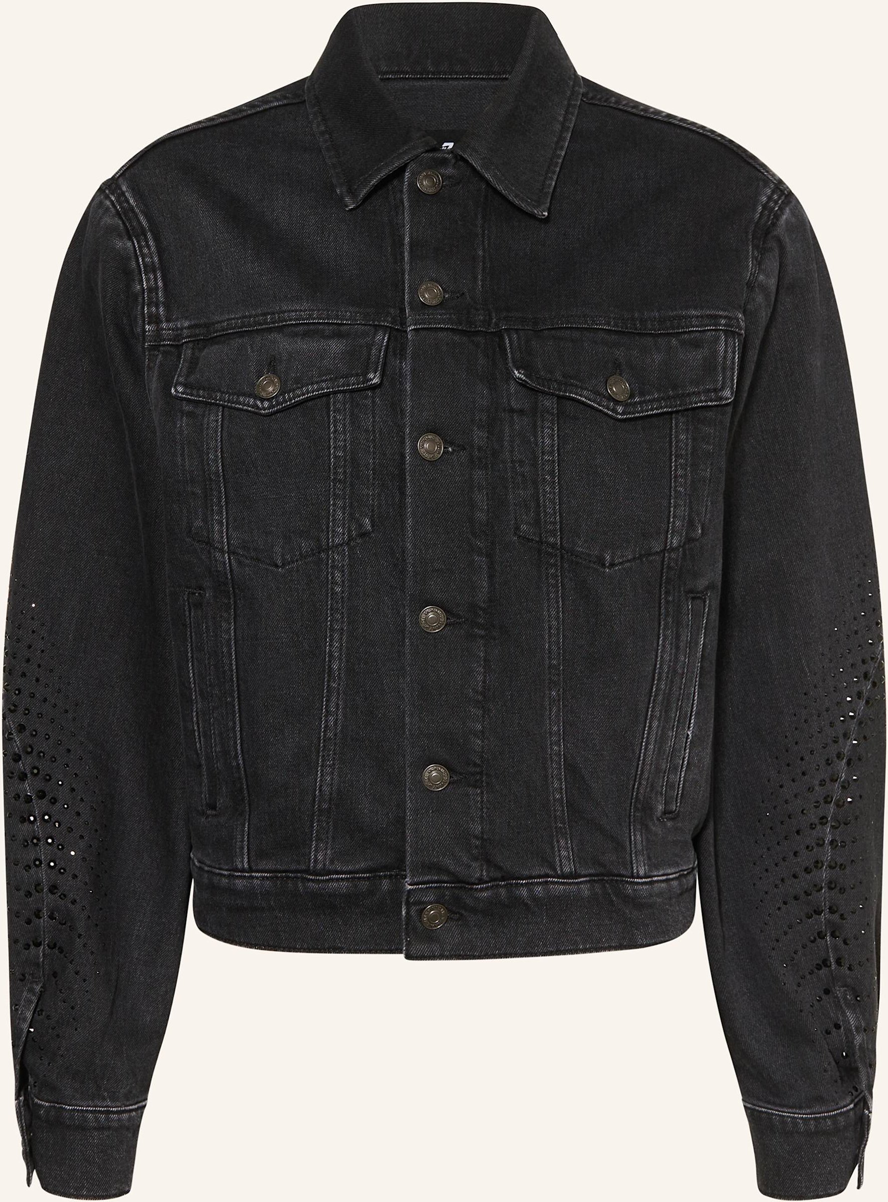 7 For All Mankind Jeansjacke Mit Schmucksteinen schwarz