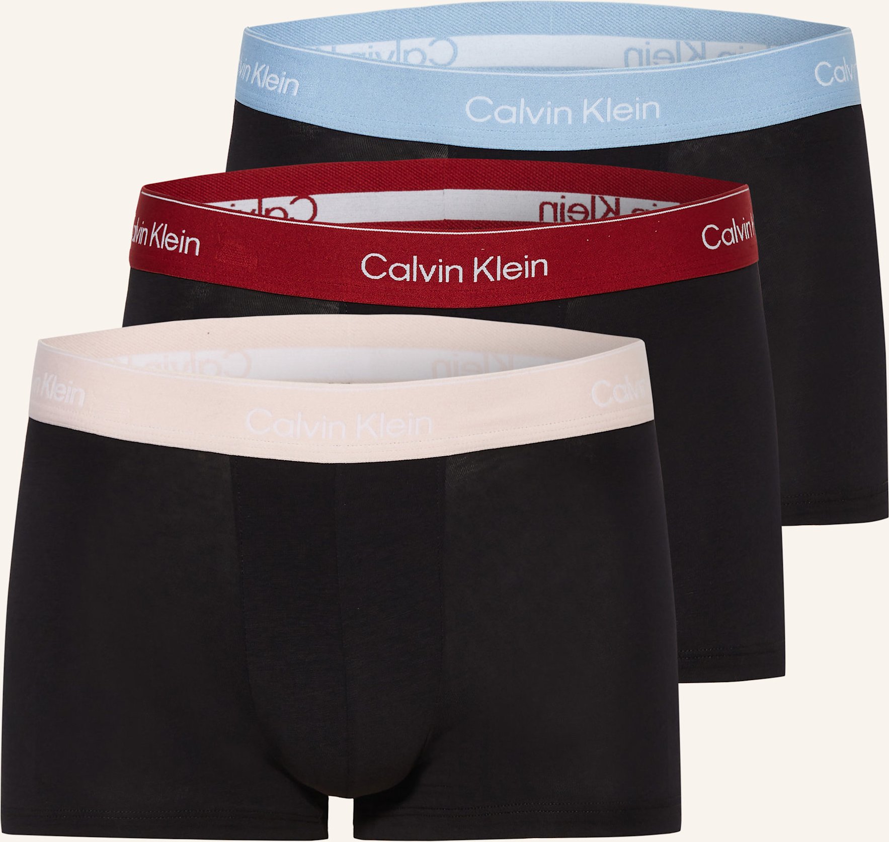 Calvin Klein 3er-Pack Boxershorts Icon Cotton Stretch Low Rise rot