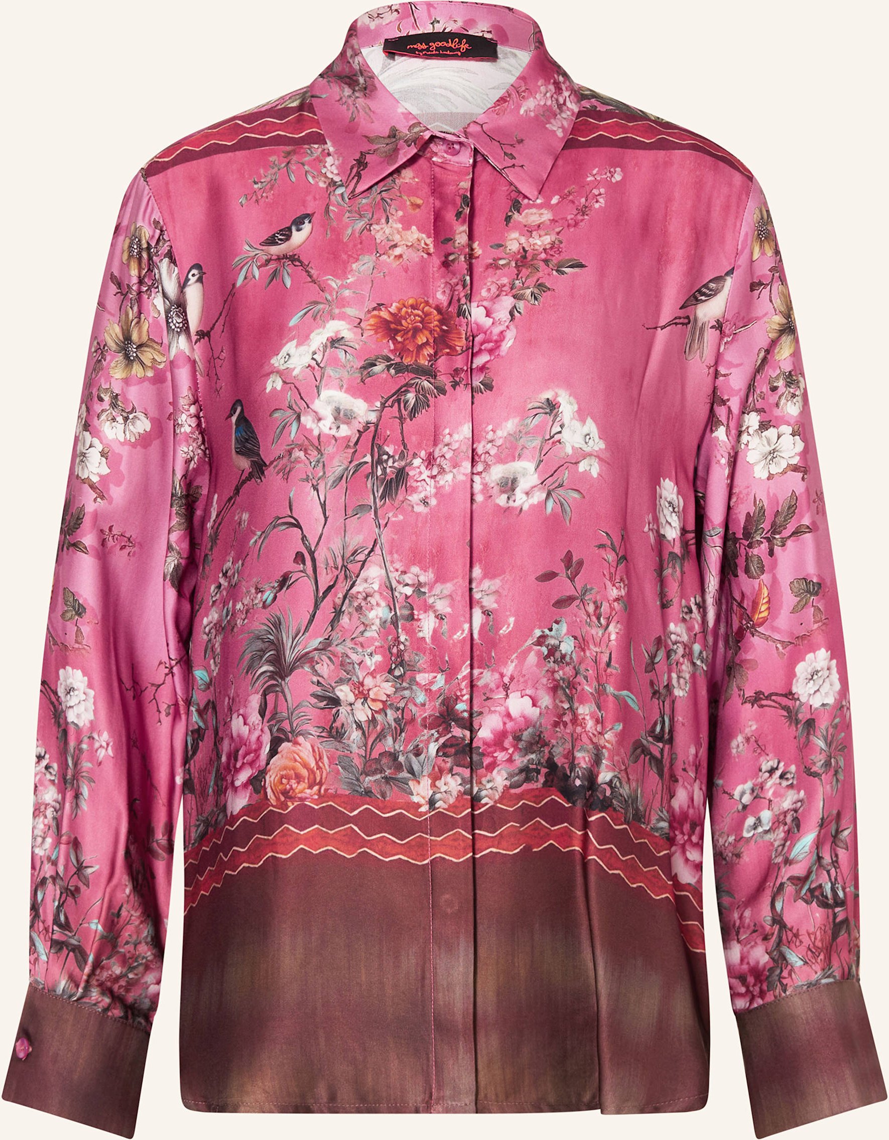 Miss Goodlife Hemdbluse Aus Satin pink