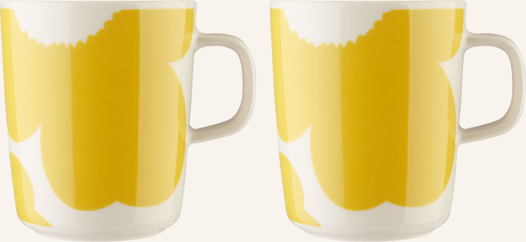 Thumbnail - Marimekko 4-Tlg. Set Oiva/ Iso Unikko: Henkelbecher Und Dessertteller gelb