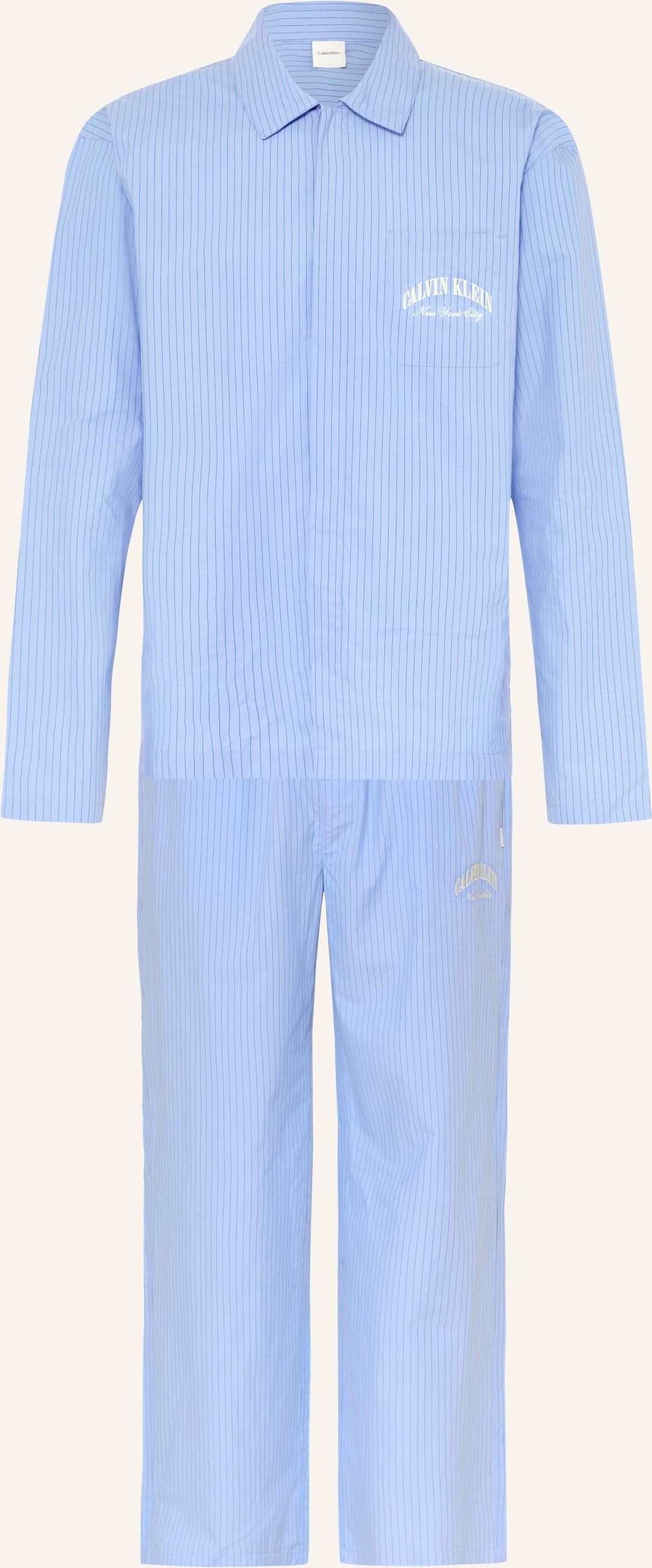 Calvin Klein Schlafanzug Cotton Crest blau