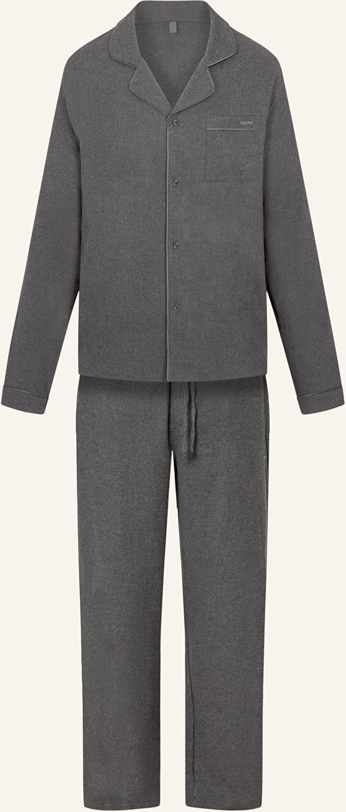 Skims Schlafanzug Flannel Aus Flanell grau
