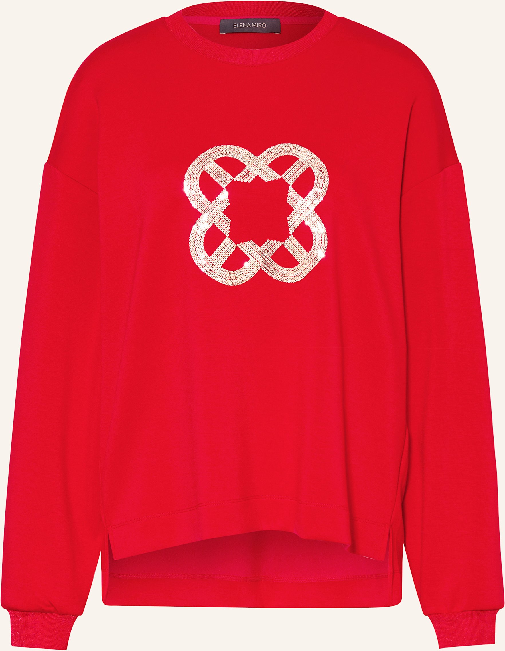 Elena Miro Sweatshirt Mit Pailletten rot