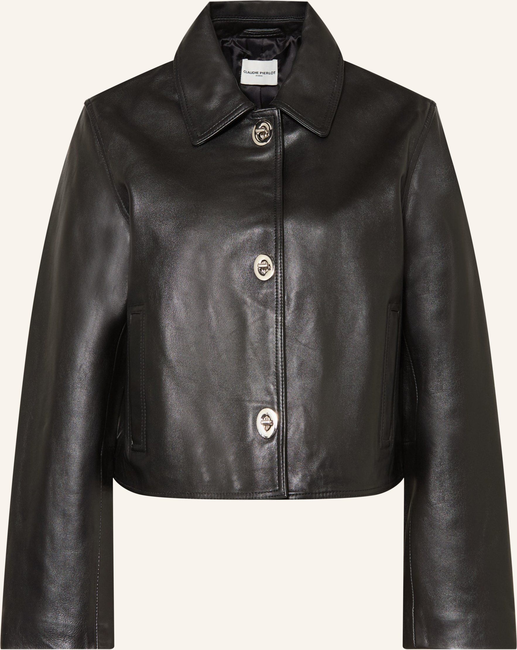Claudie Pierlot Lederjacke schwarz