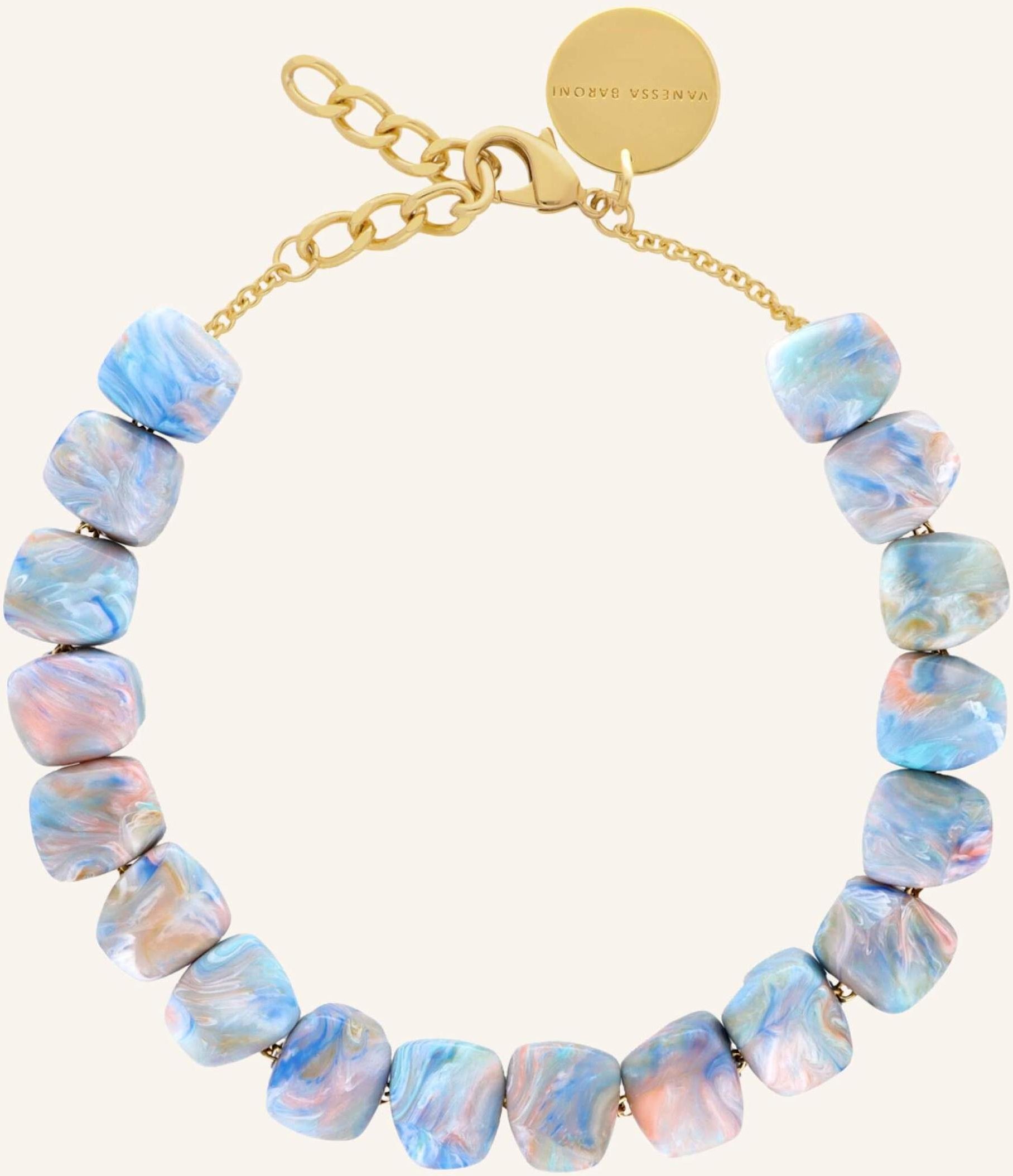 Vanessa Baroni Kette Small Organic Shaped Necklace Beige Multi By Glambou beige