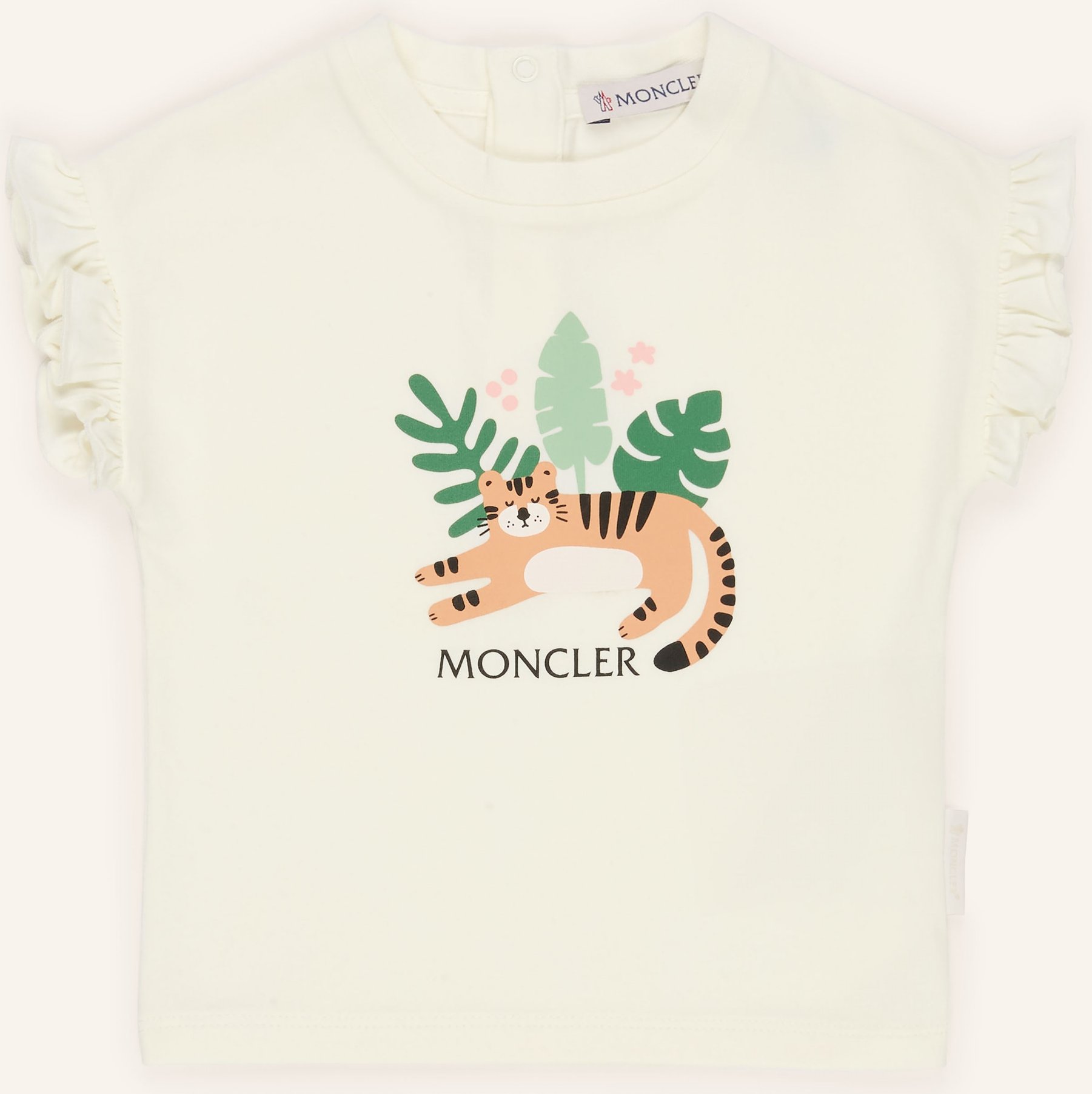 Moncler Enfant T-Shirt Mit Rüschen weiss