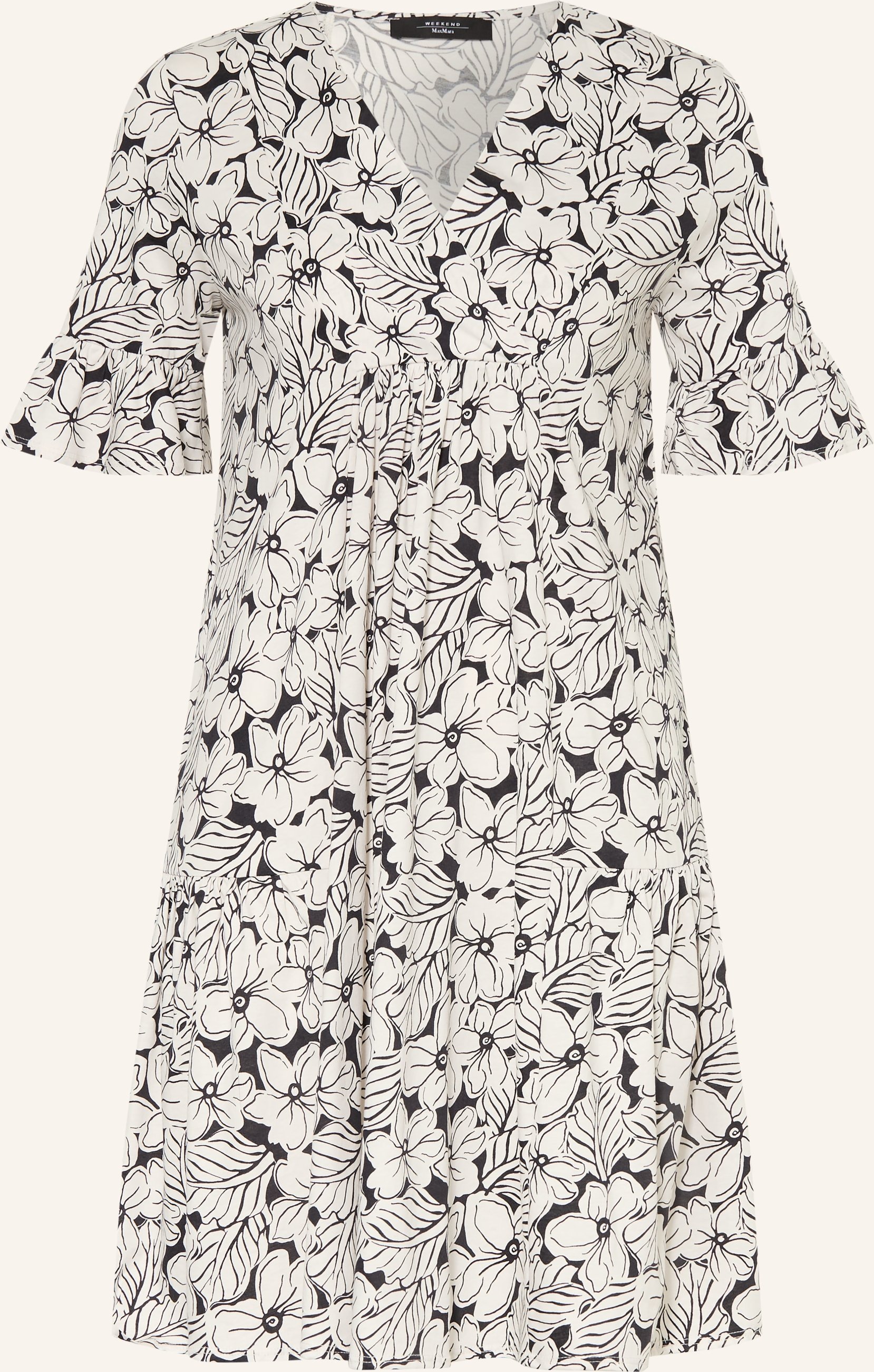 Weekend Max Mara Jerseykleid Fuoco Mit Rüschen schwarz