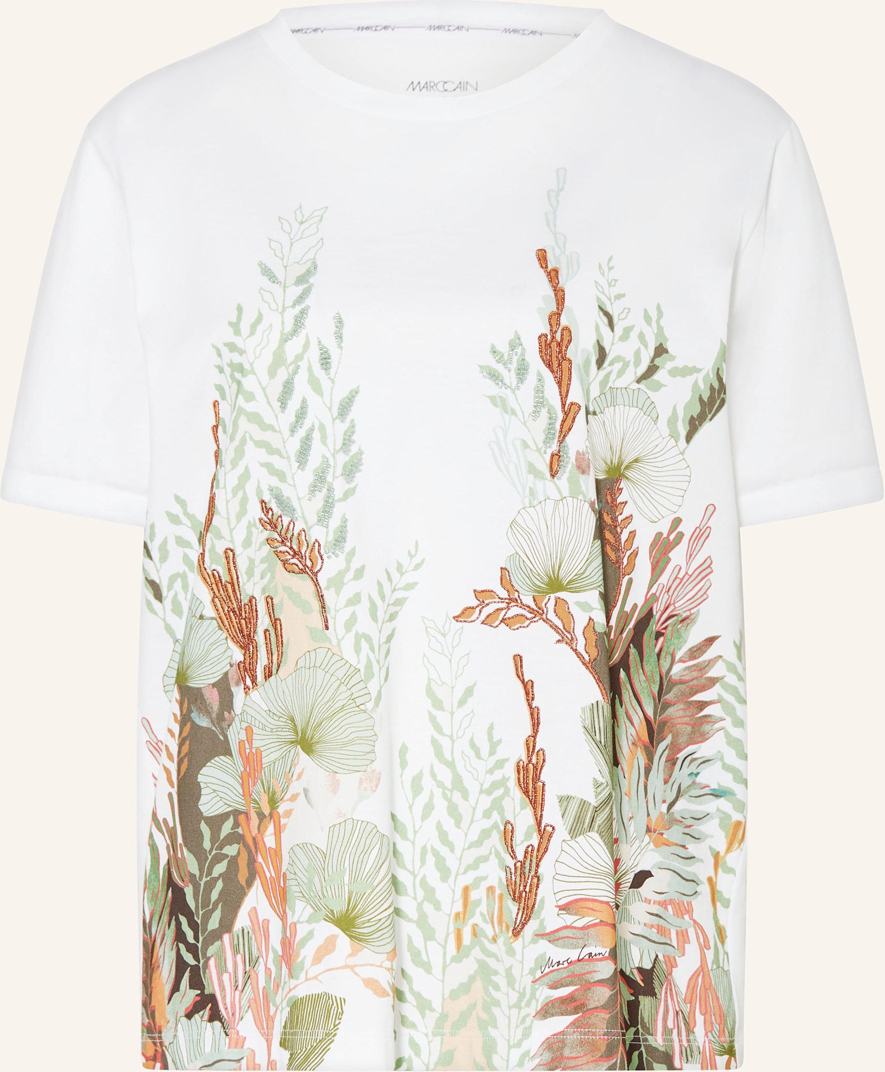 Marc Cain T-Shirt Mit Pailletten weiss