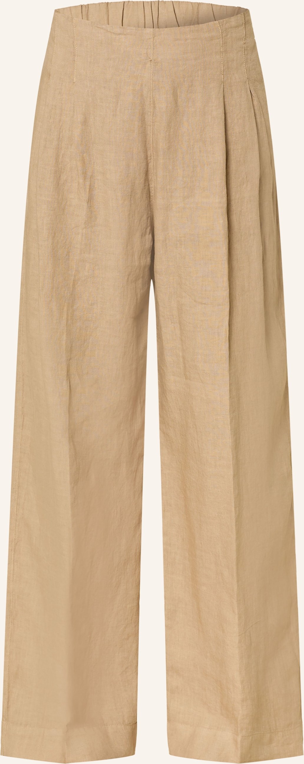 120%Lino Marlenehose Aus Leinen beige