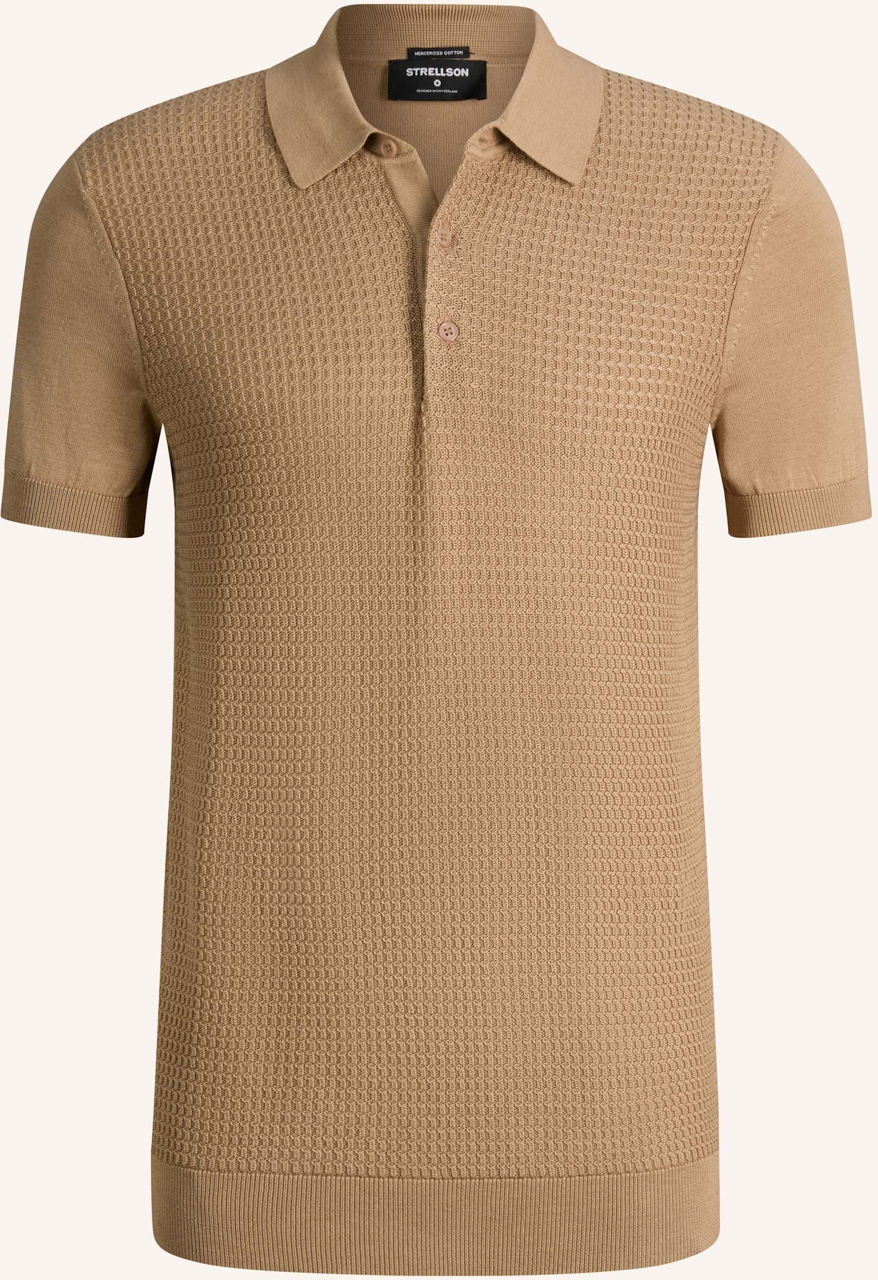 Strellson Strick-Poloshirt Adrian beige