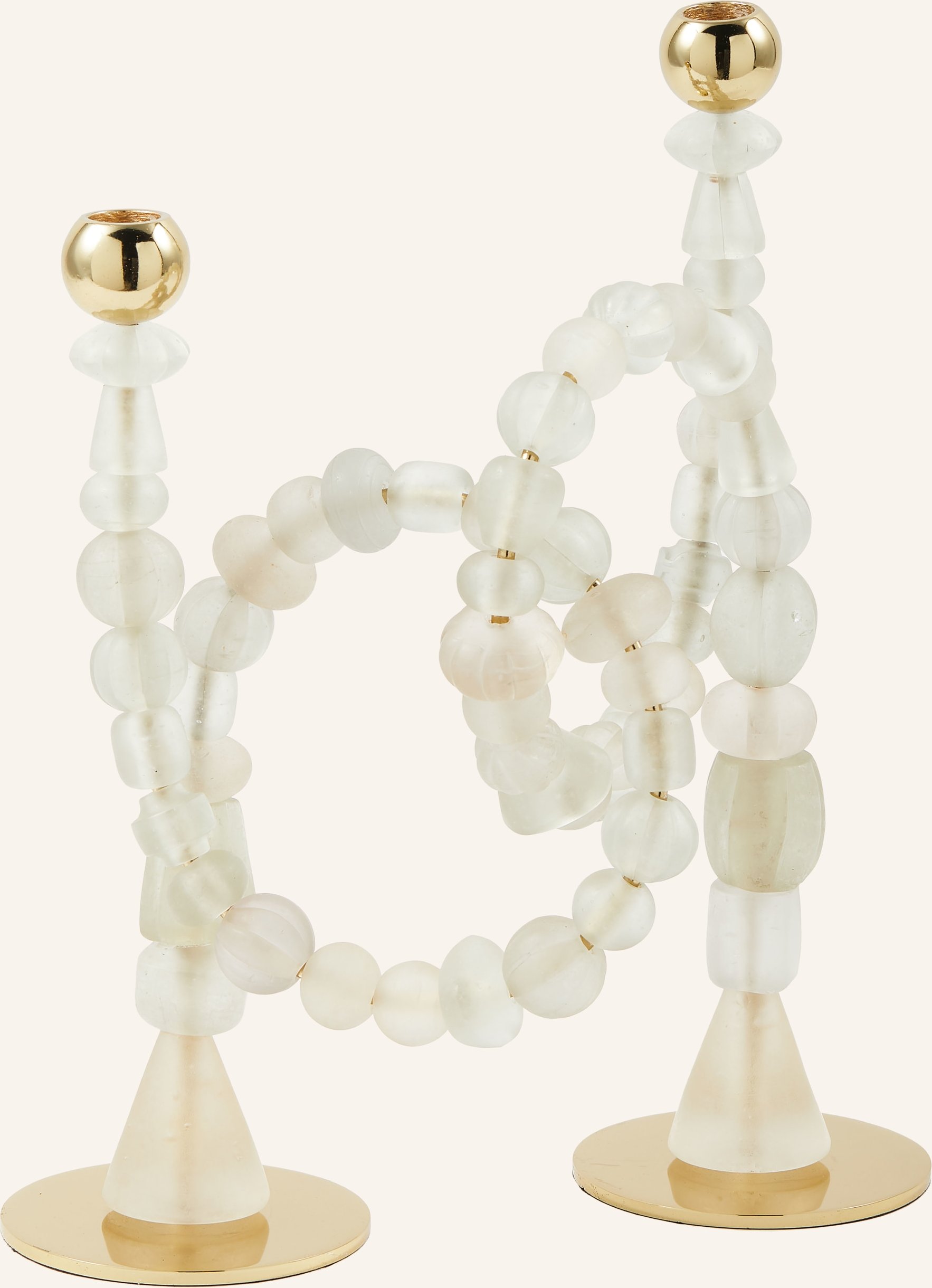 Polspotten Kerzenhalter Beads weiss