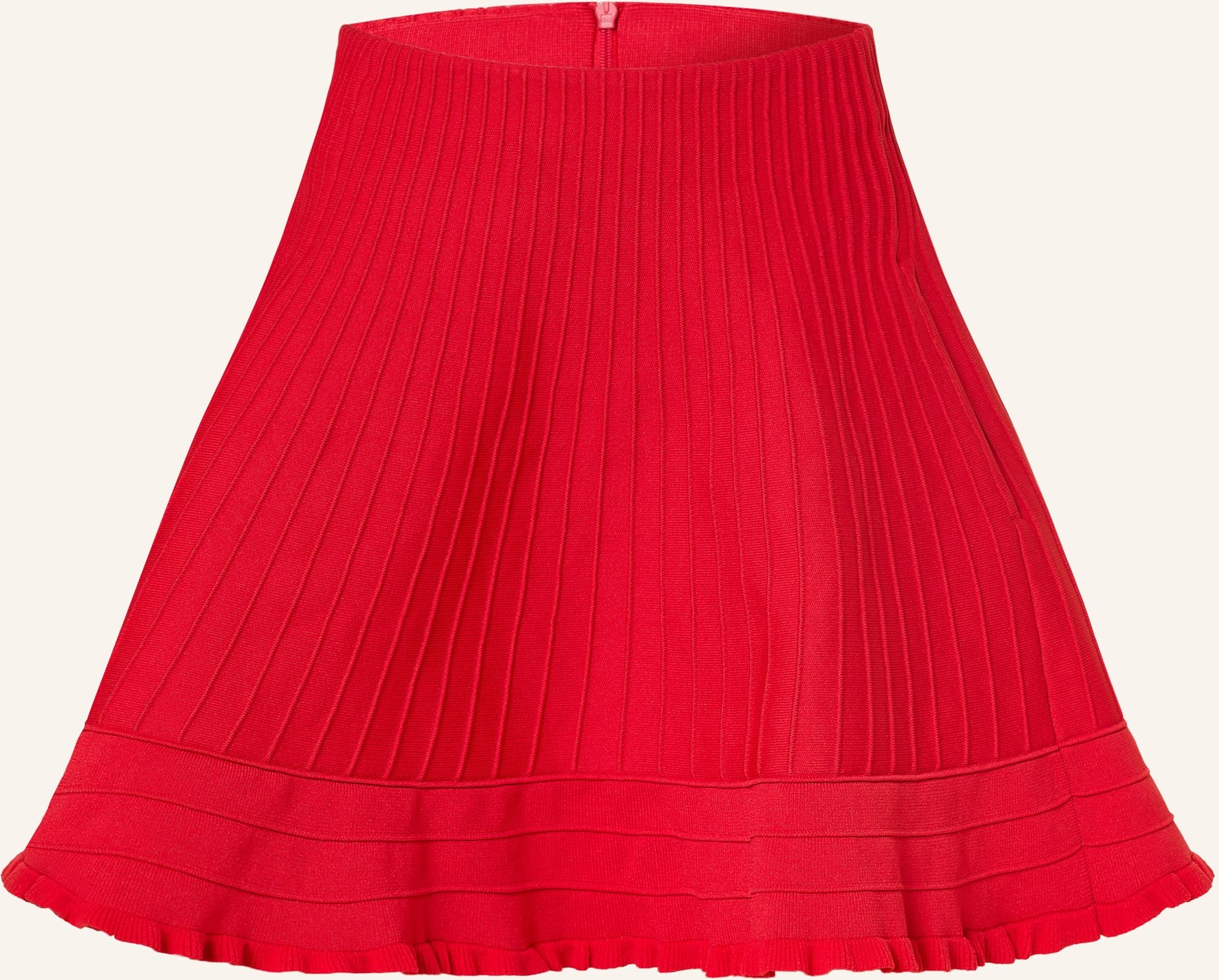 Maje Strickrock Mit Rüschen rot
