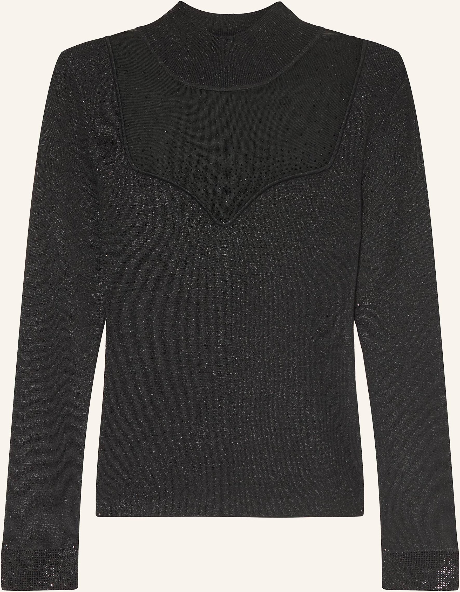 Guess Lonsgsleeve Mit Mesh Und Schmucksteinen schwarz