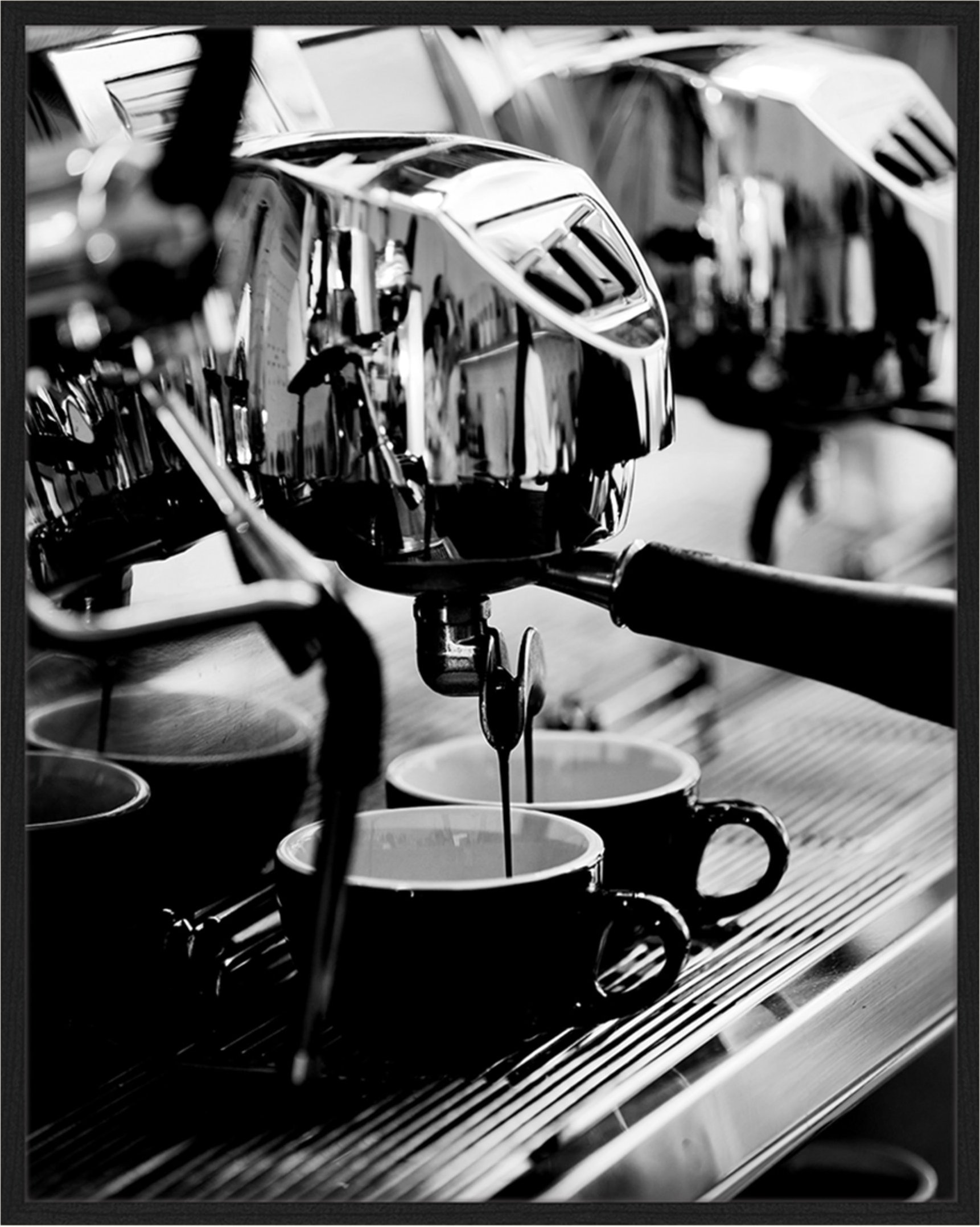 Jacob Baden Wandbild Frischer Kaffee Mit Rahmen schwarz