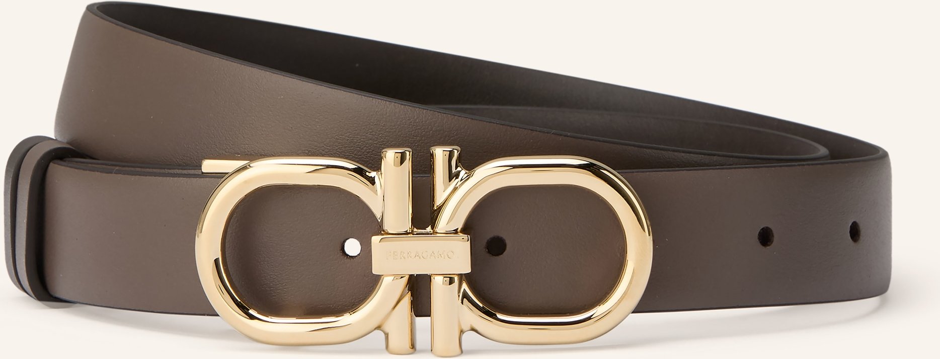 Ferragamo Ledergürtel Zum Wenden grau