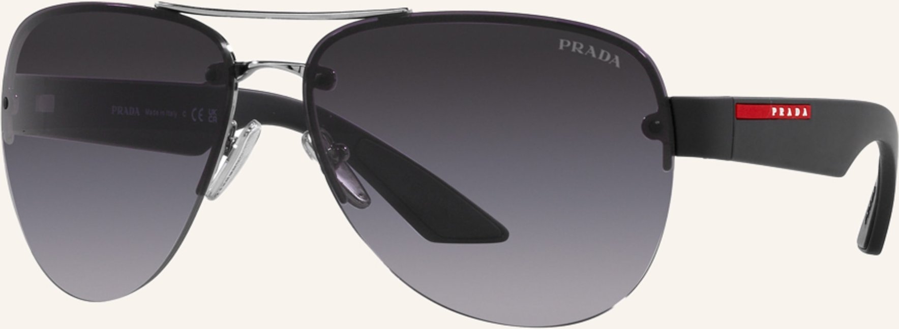 Prada Linea Rossa Sonnenbrille Ps 55ys silber