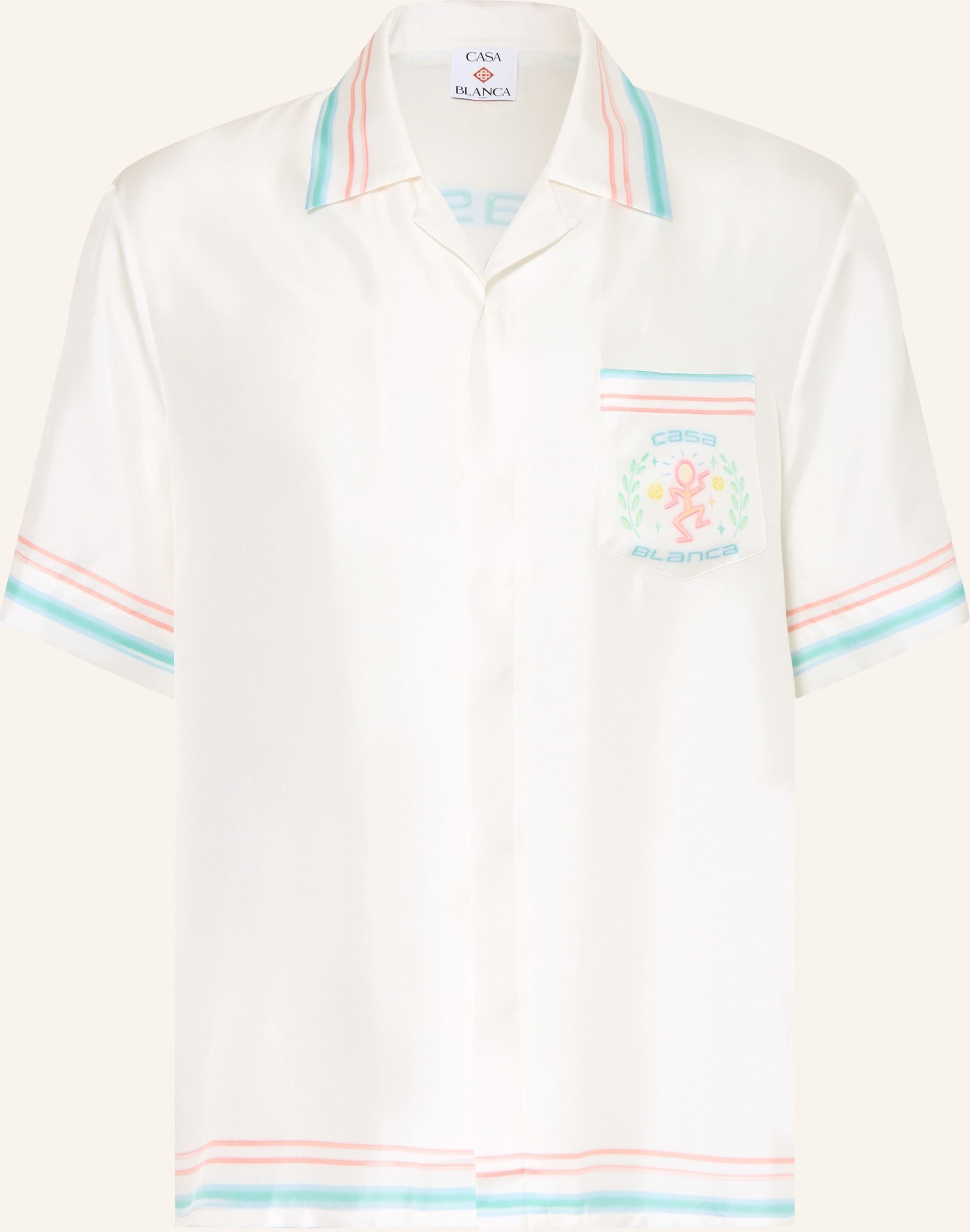 Casablanca Resorthemd Dance Joy Comfort Fit Aus Seide weiss