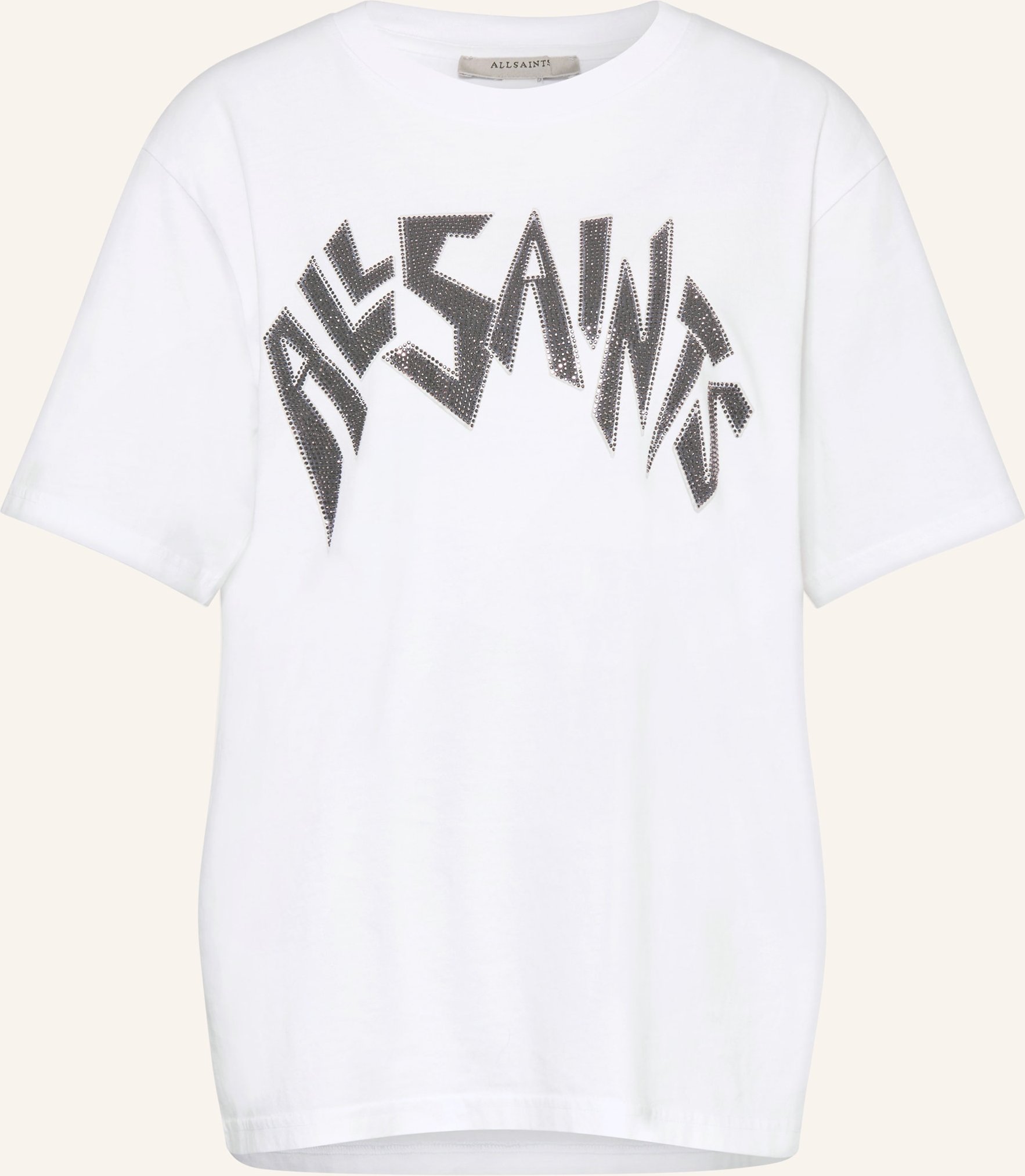 Allsaints T-Shirt Zinc Mit Schmucksteinen weiss