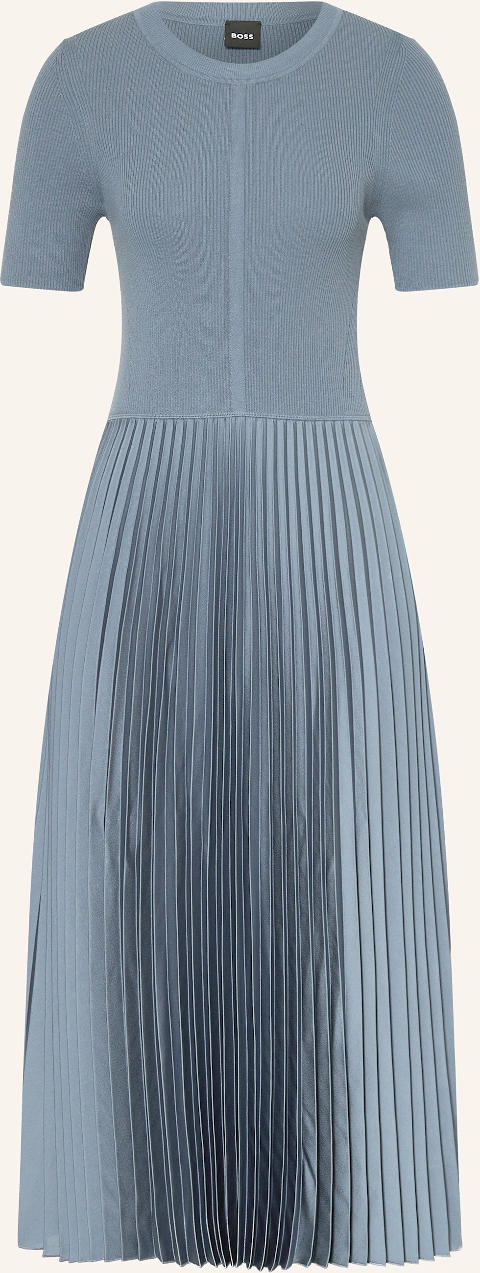 Boss Kleid Fadridi Im Materialmix Mit Plissees blau