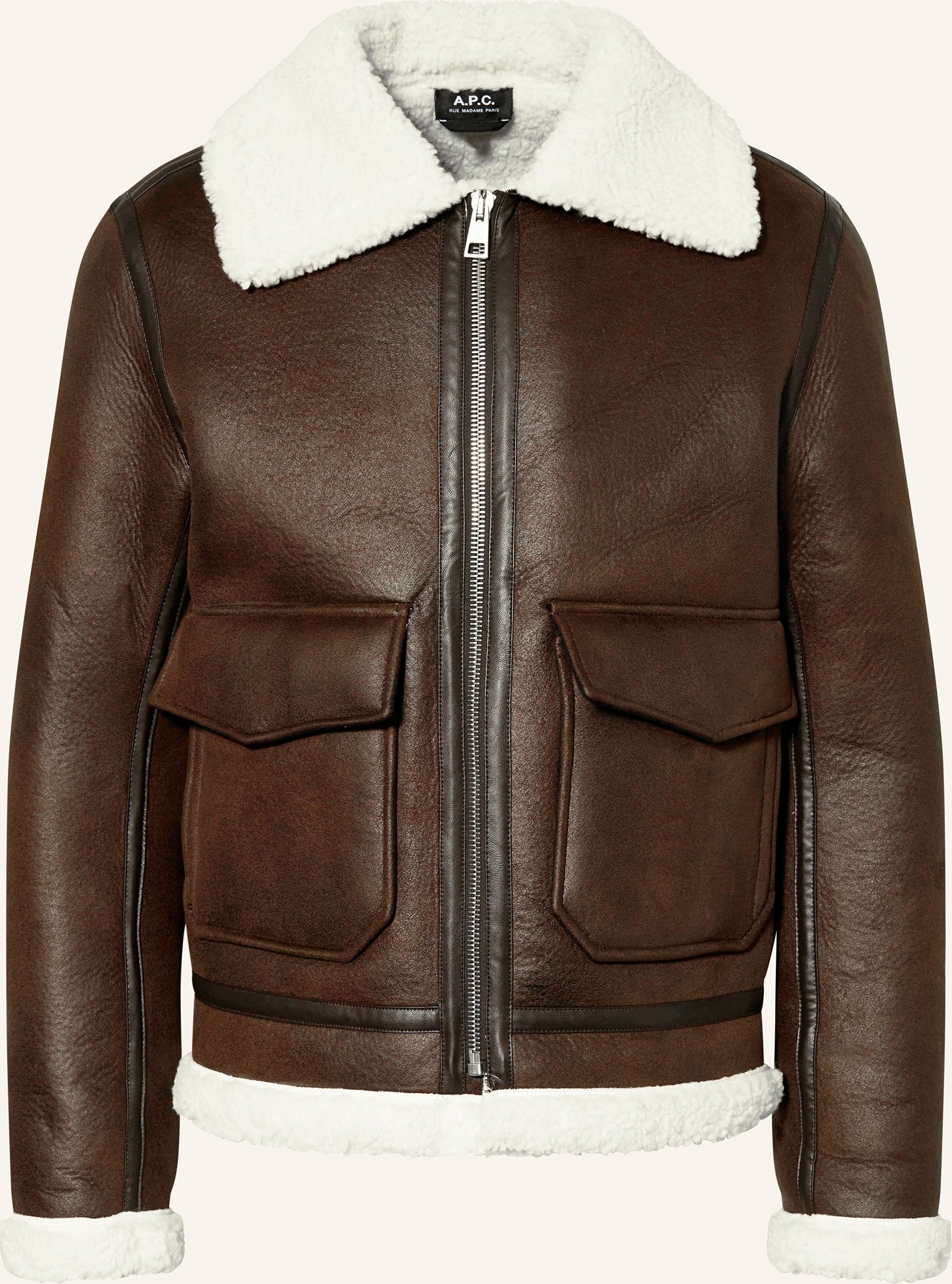 A.P.C. Jacke In Lederoptik braun