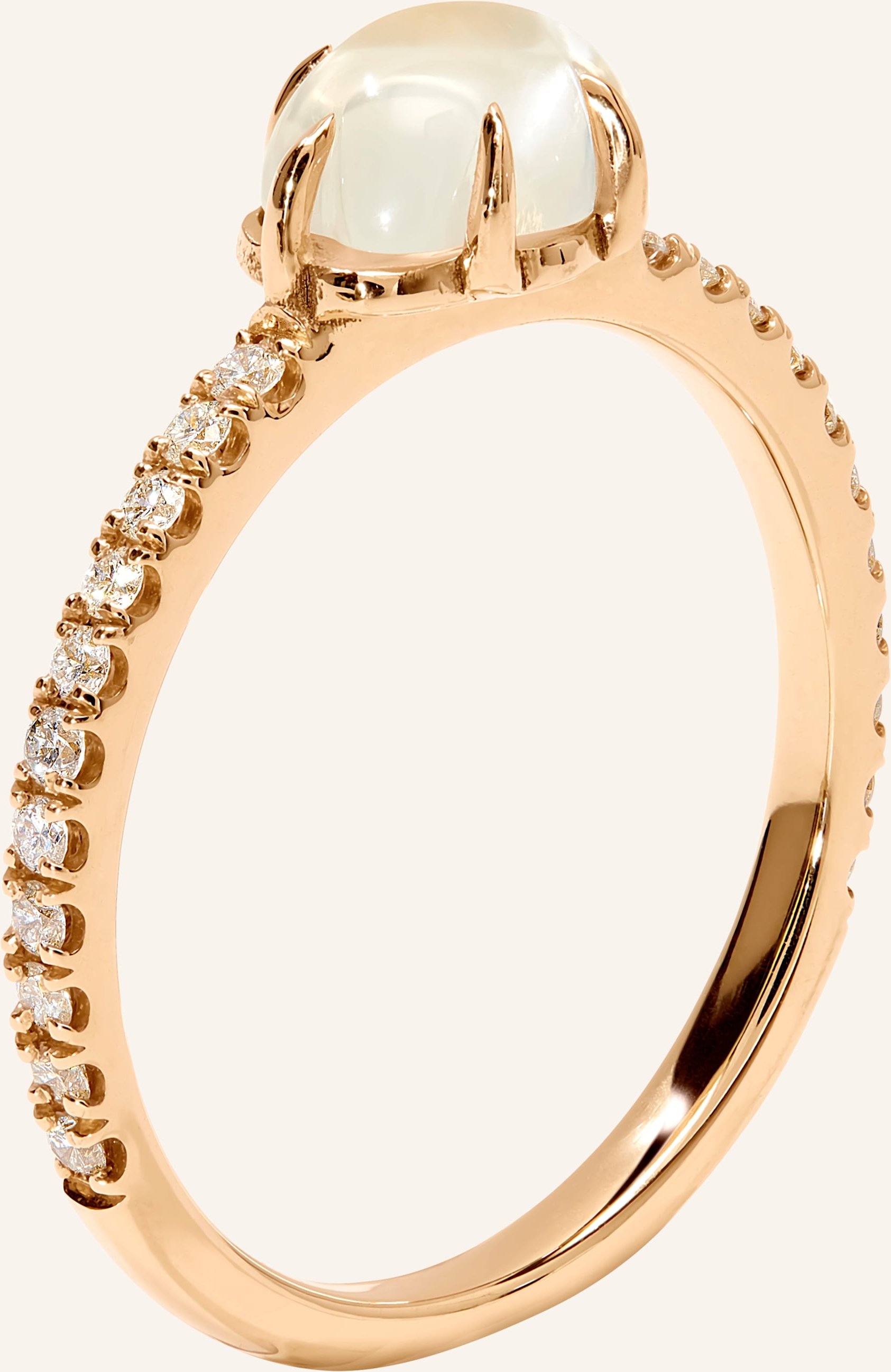 Vieri Ring Wolke Milchquarz Brillant Pavé Mittelgroß rosegold