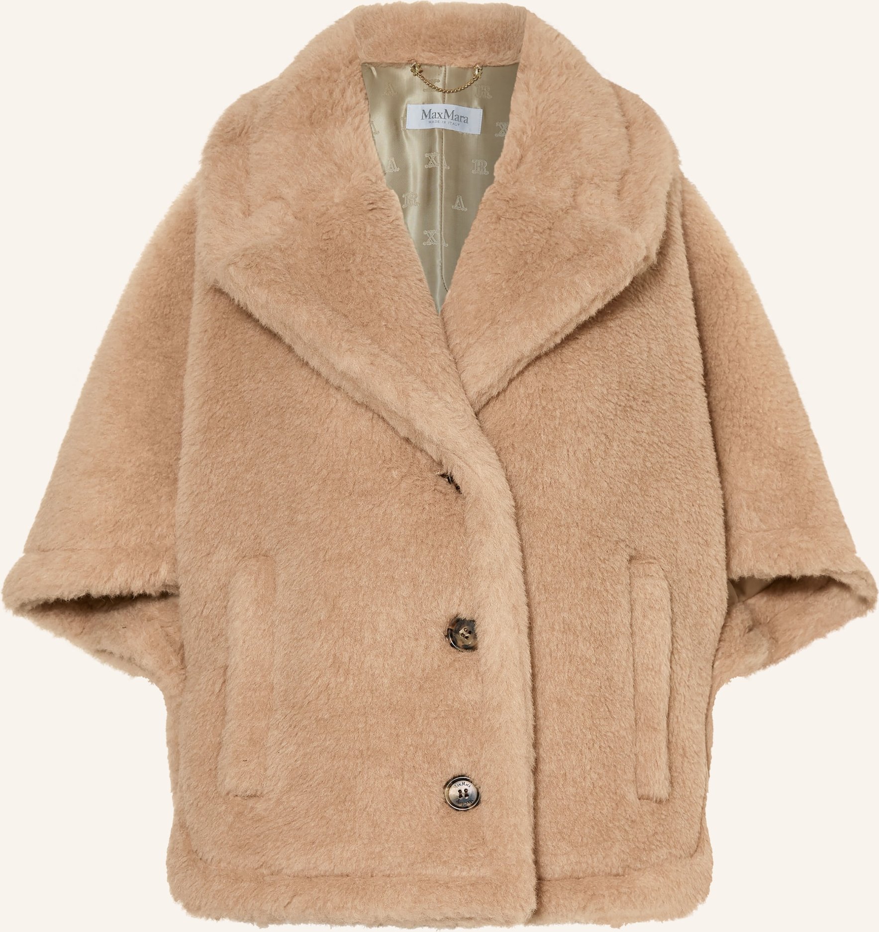 Max Mara Teddyfell-Cape Corvino Mit Alpaka beige