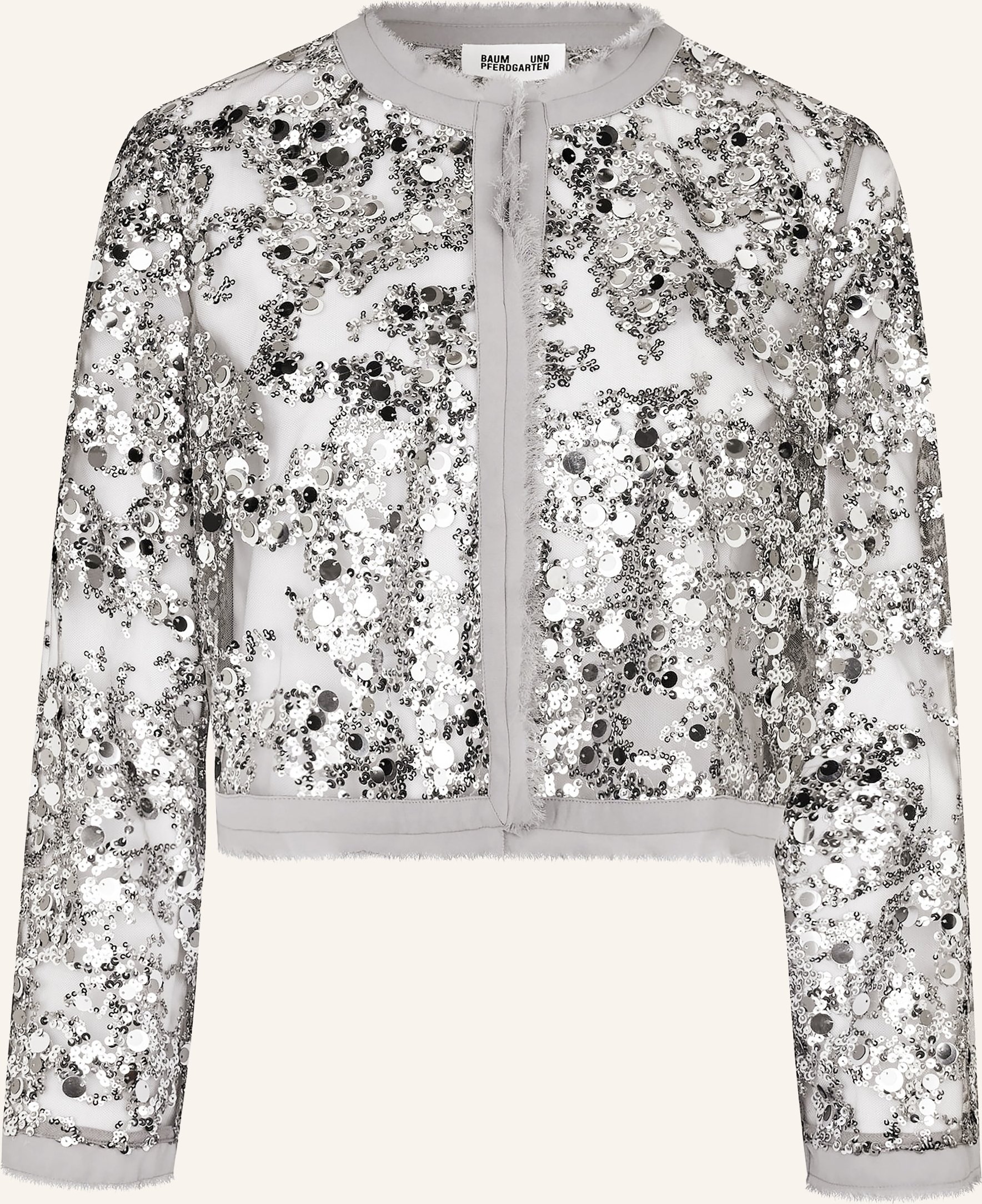 Baum Und Pferdgarten Mesh-Bolero Bethina Mit Pailletten silber