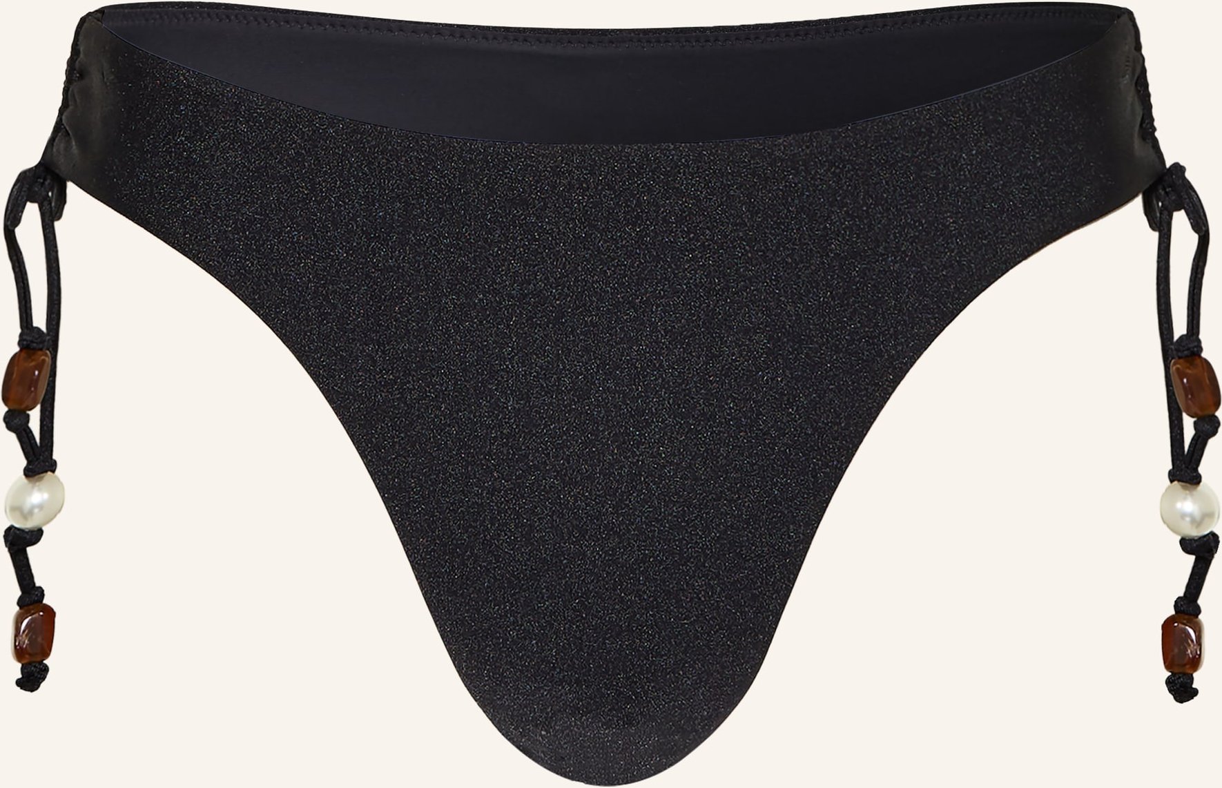 Seafolly Triangel-Bikini-Hose Palermo Loop Mit Schmuckperlen schwarz