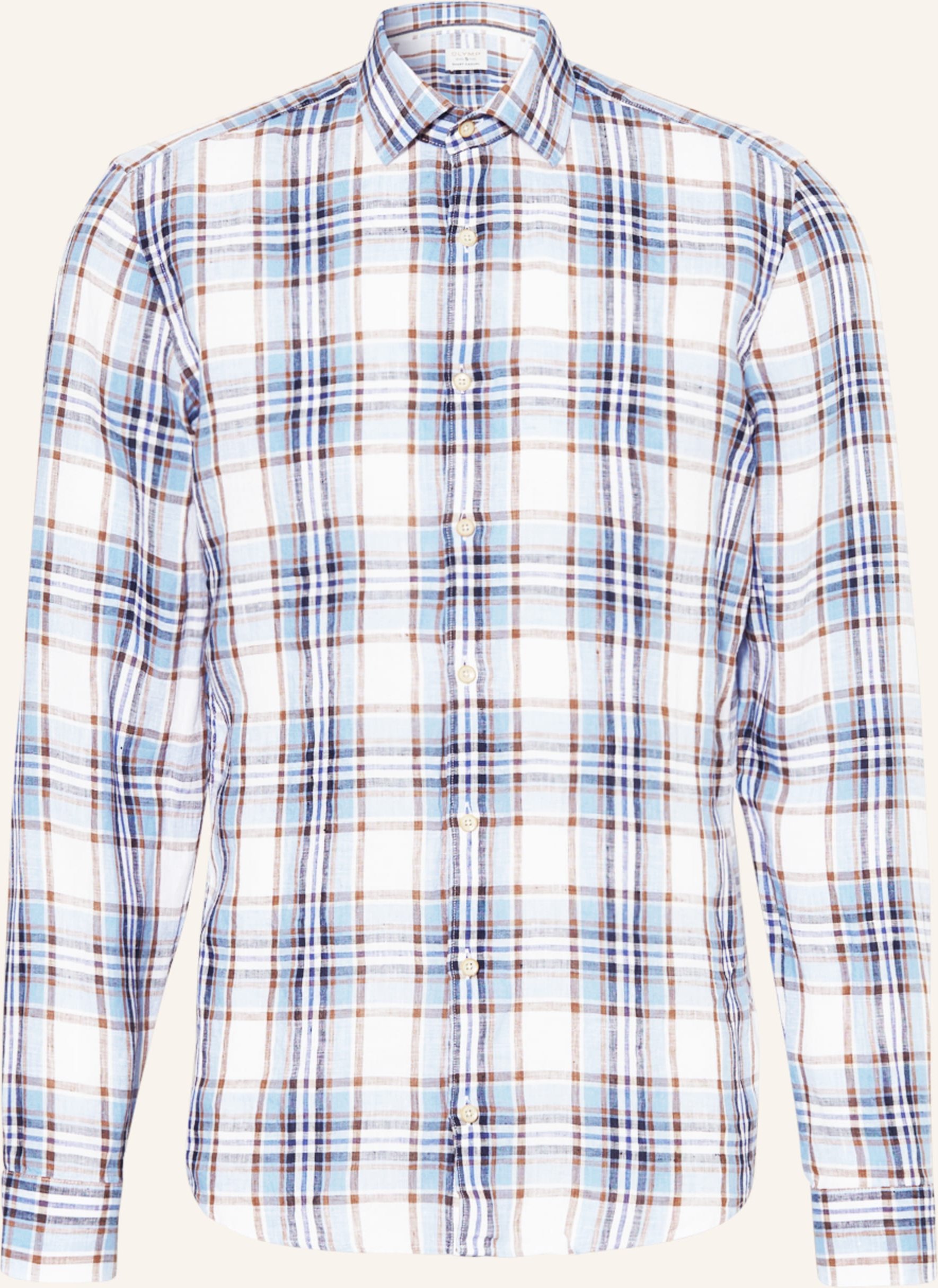 Olymp Leinenhemd Level Five Body Fit blau