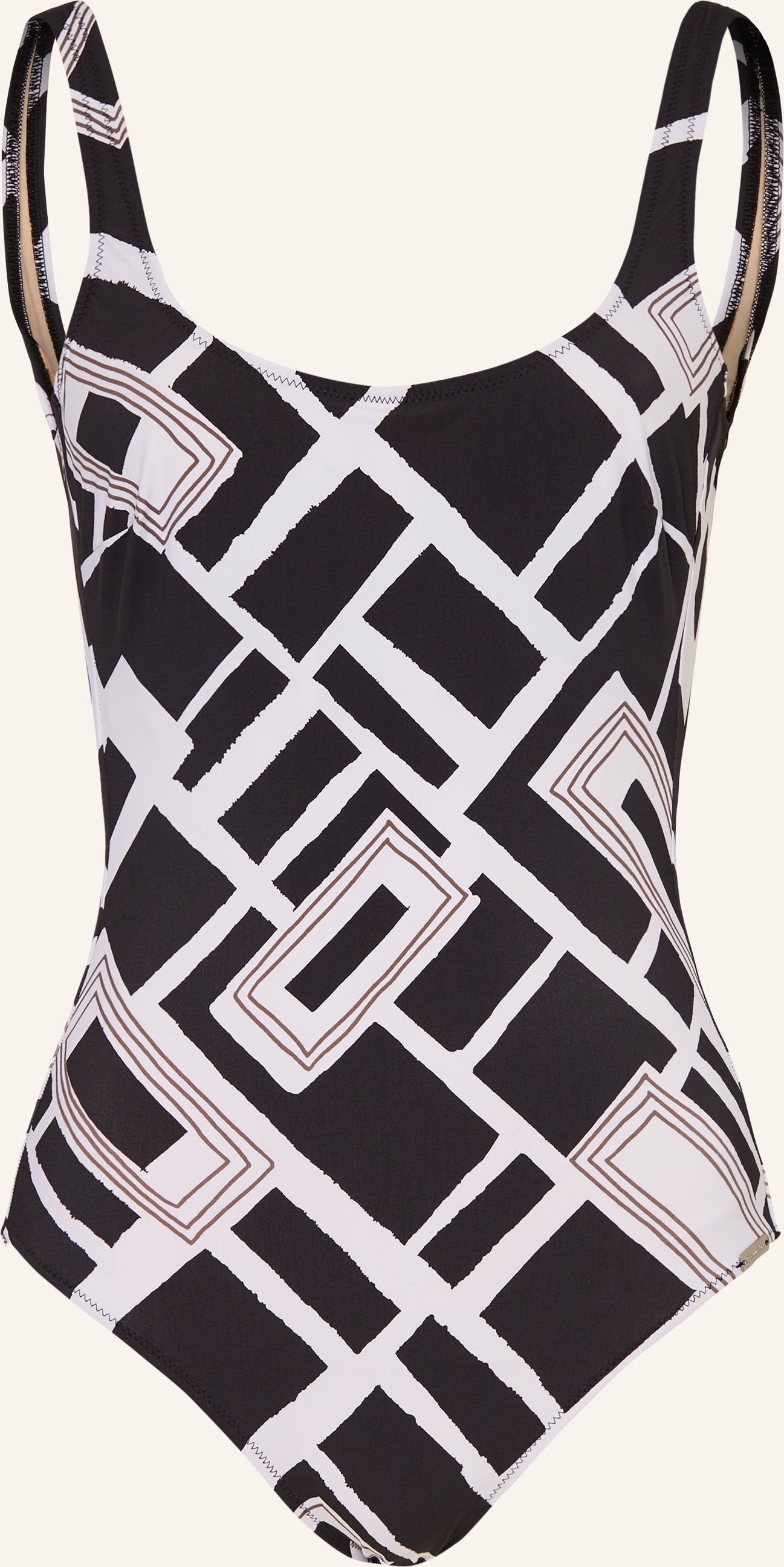 Charmline Shape-Badeanzug Graphic Frame schwarz