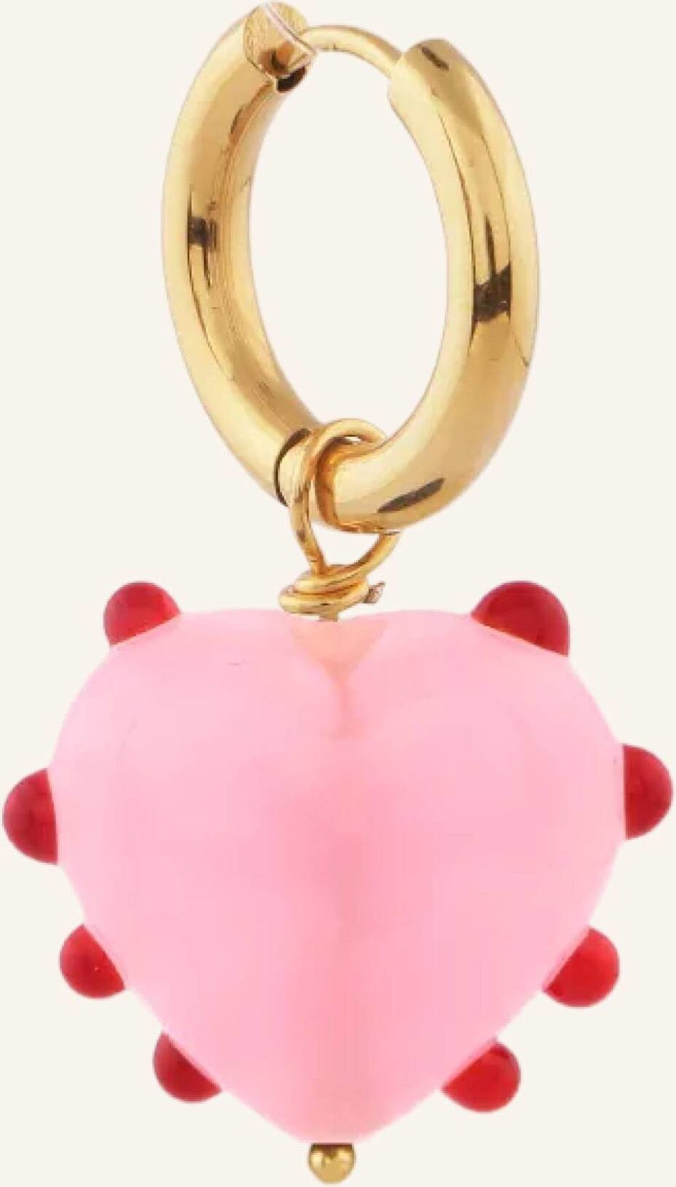 Sandralexandra Creolen Milagros Heart Single Pink By Glambou gold