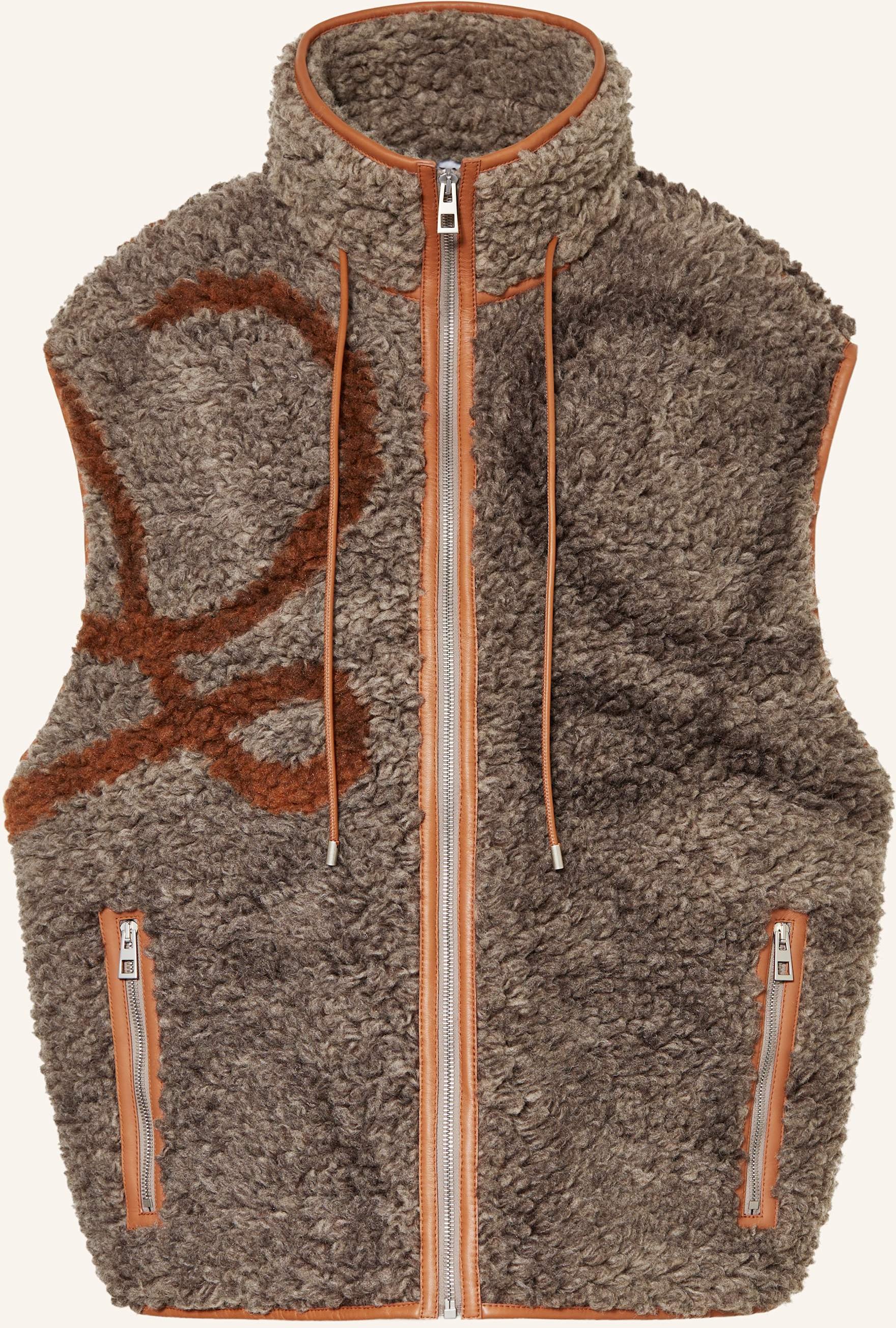 Loewe Teddyfell-Weste Anagram beige