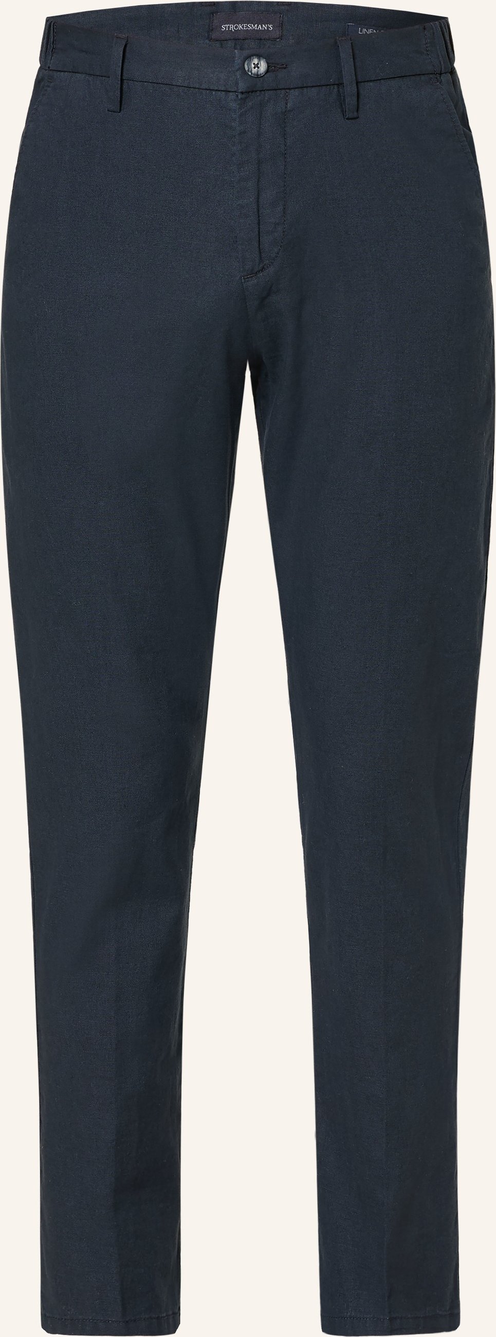 Strokesman's Chino Regular Fit Mit Leinen blau