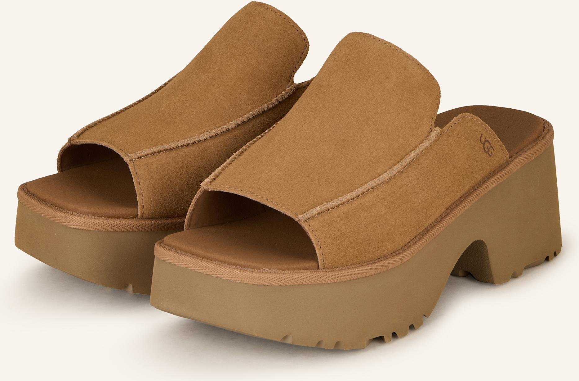 Ugg Plateau-Pantoletten braun
