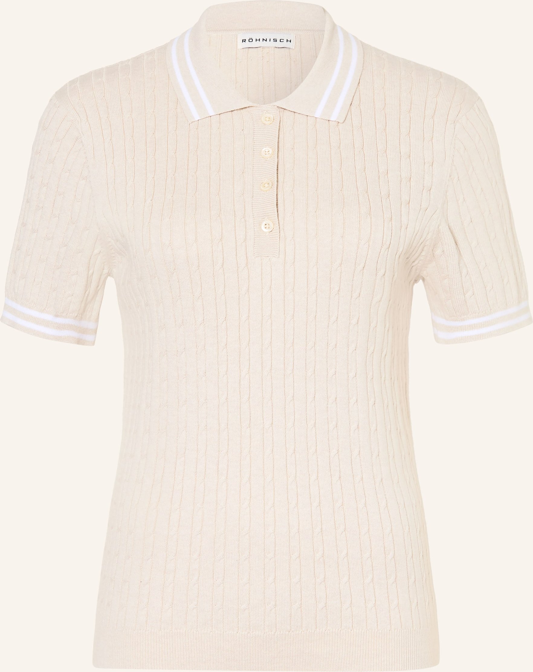 Röhnisch Strick-Poloshirt Classic beige