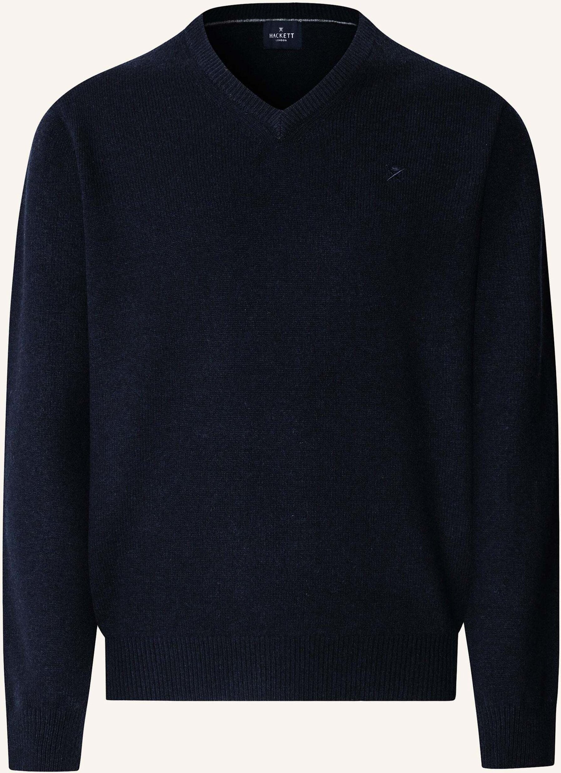 Hackett London Pullover Lambswool V Neck blau